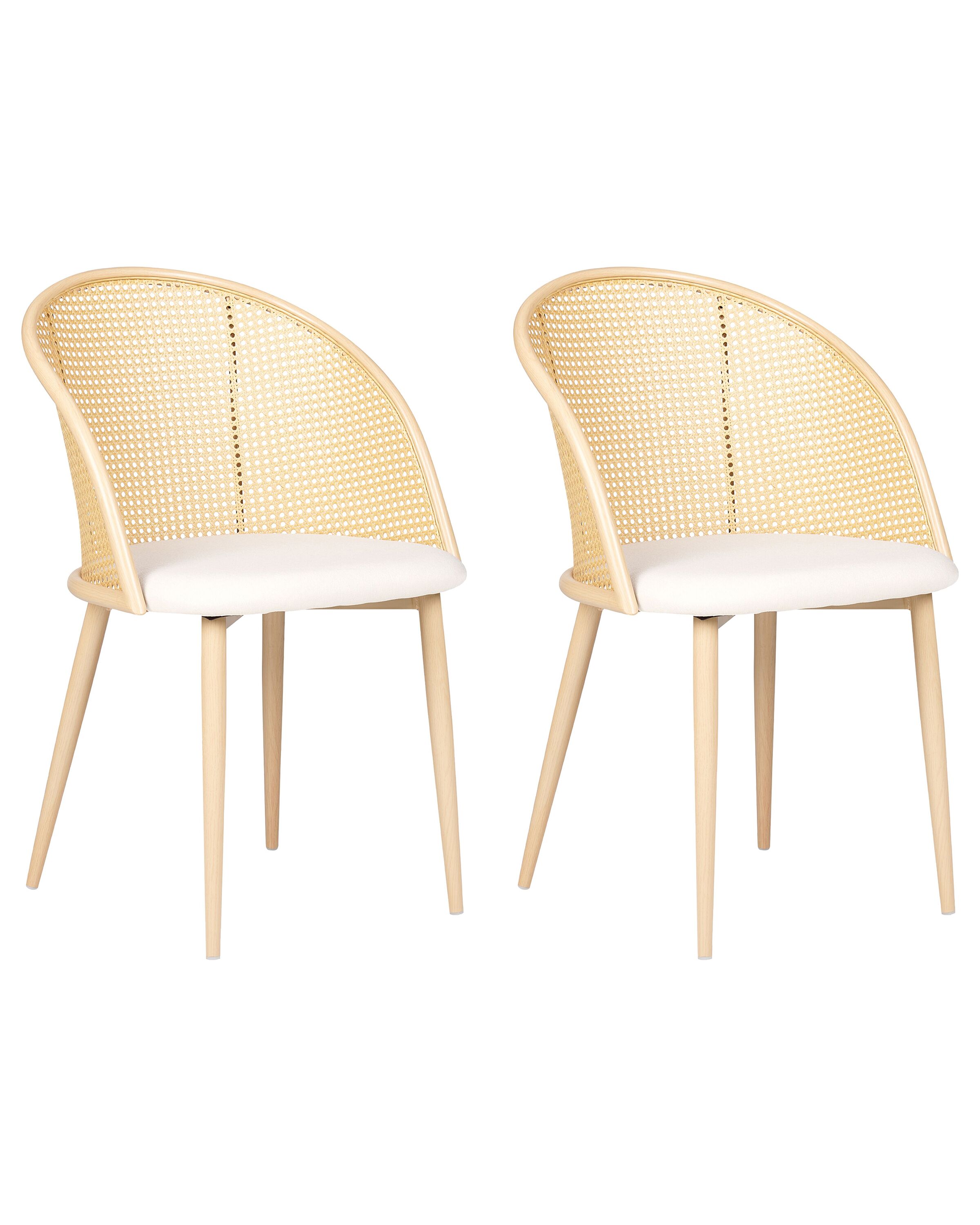 Set of 2 Metal Dining Chairs Light Wood CORNELL - Gemini Interiors