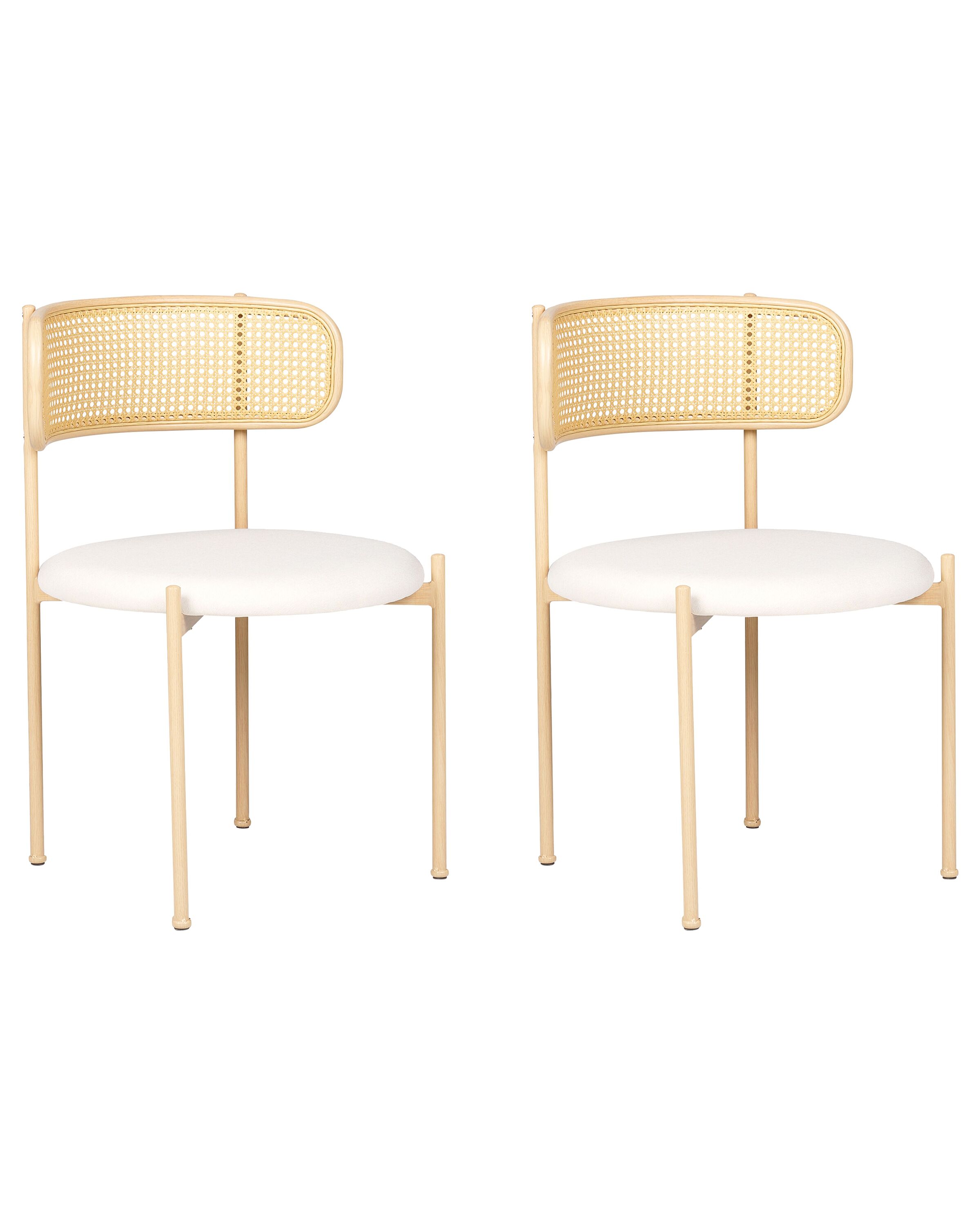 Set of 2 Metal Dining Chairs Light Wood ANDOVER - Gemini Interiors