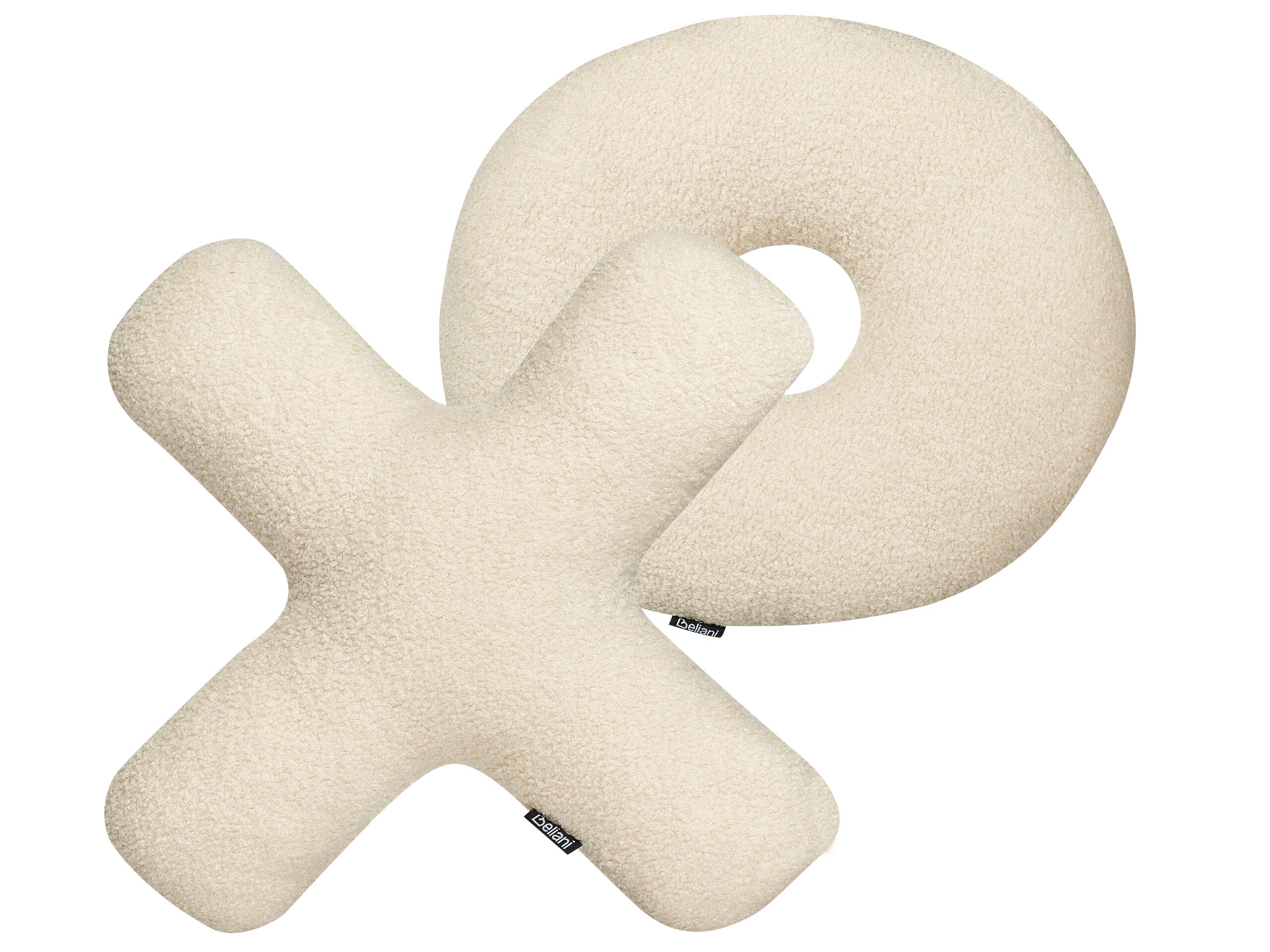 Set of 2 Teddy Letter Cushions Beige - Gemini Interiors