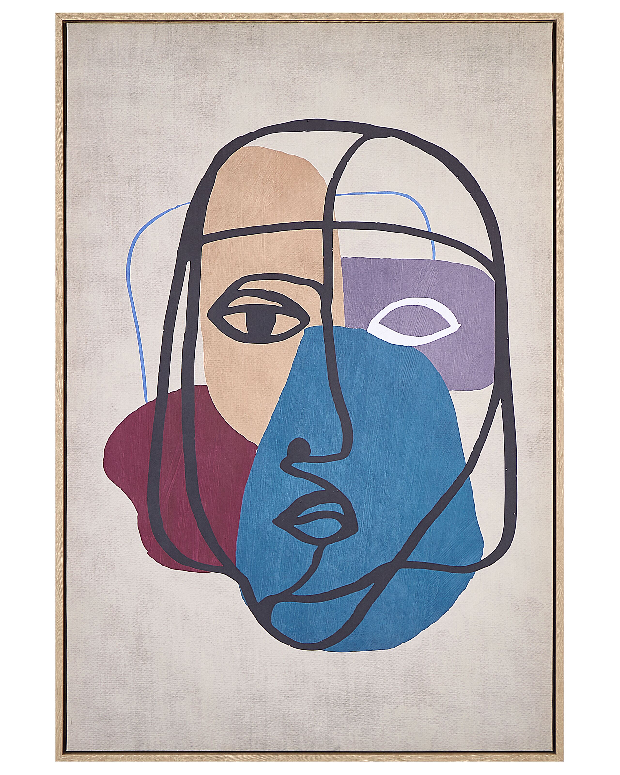 Female Framed Canvas Wall Art 63 x 93 cm Multicolour BINETTO - Gemini Interiors