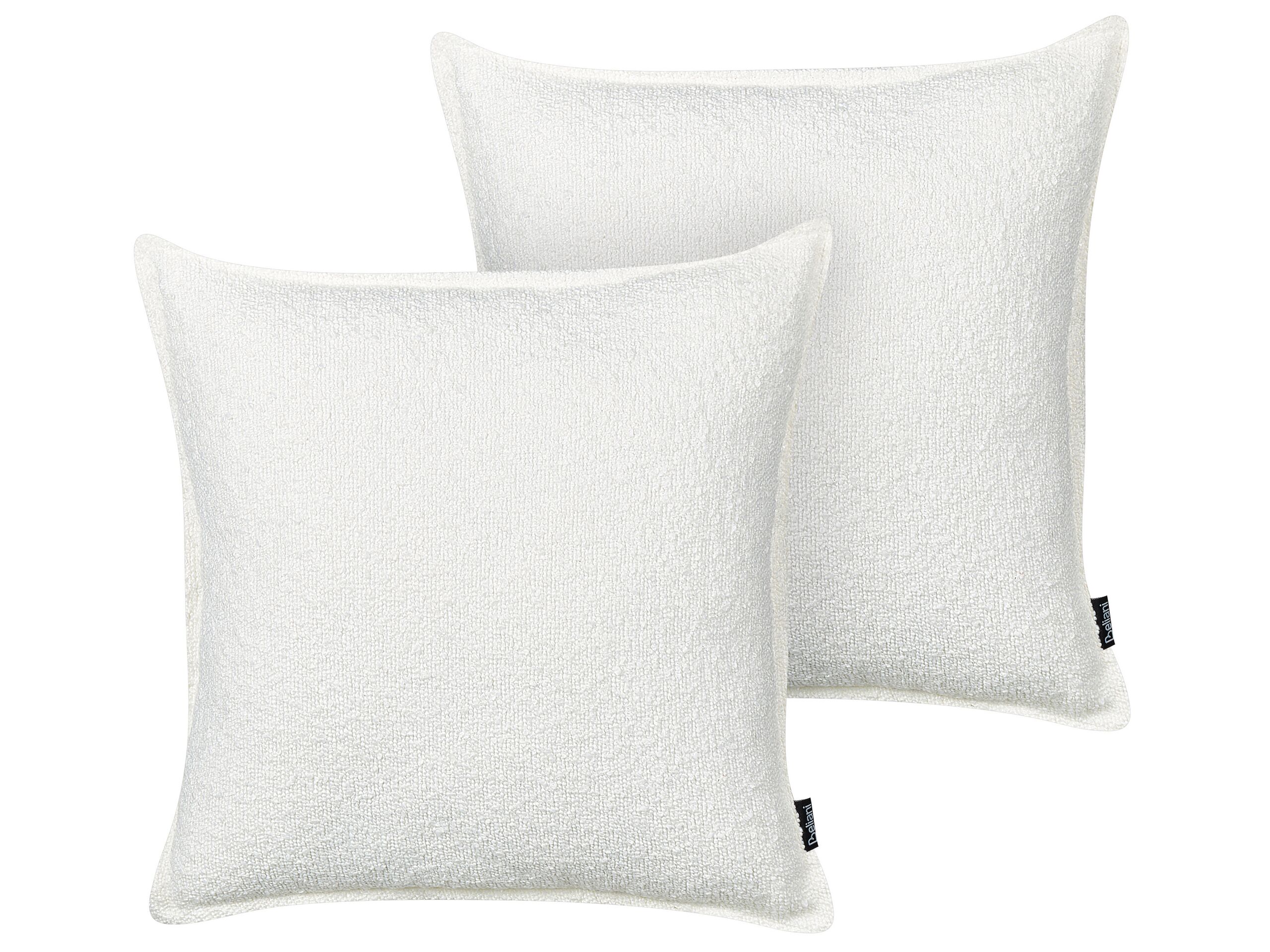 Set of 2 Teddy Decorative Cushions Off White - Gemini Interiors