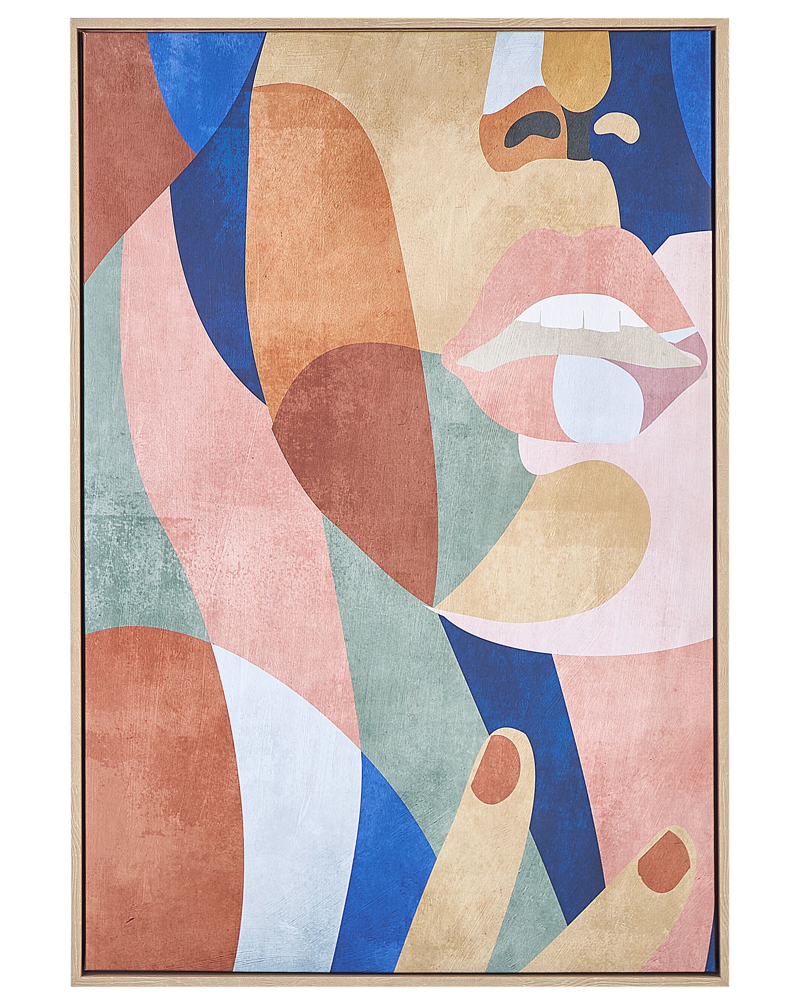 Abstract Framed Canvas Wall Art 63 x 93 cm Multicolour BITETTO - Gemini Interiors