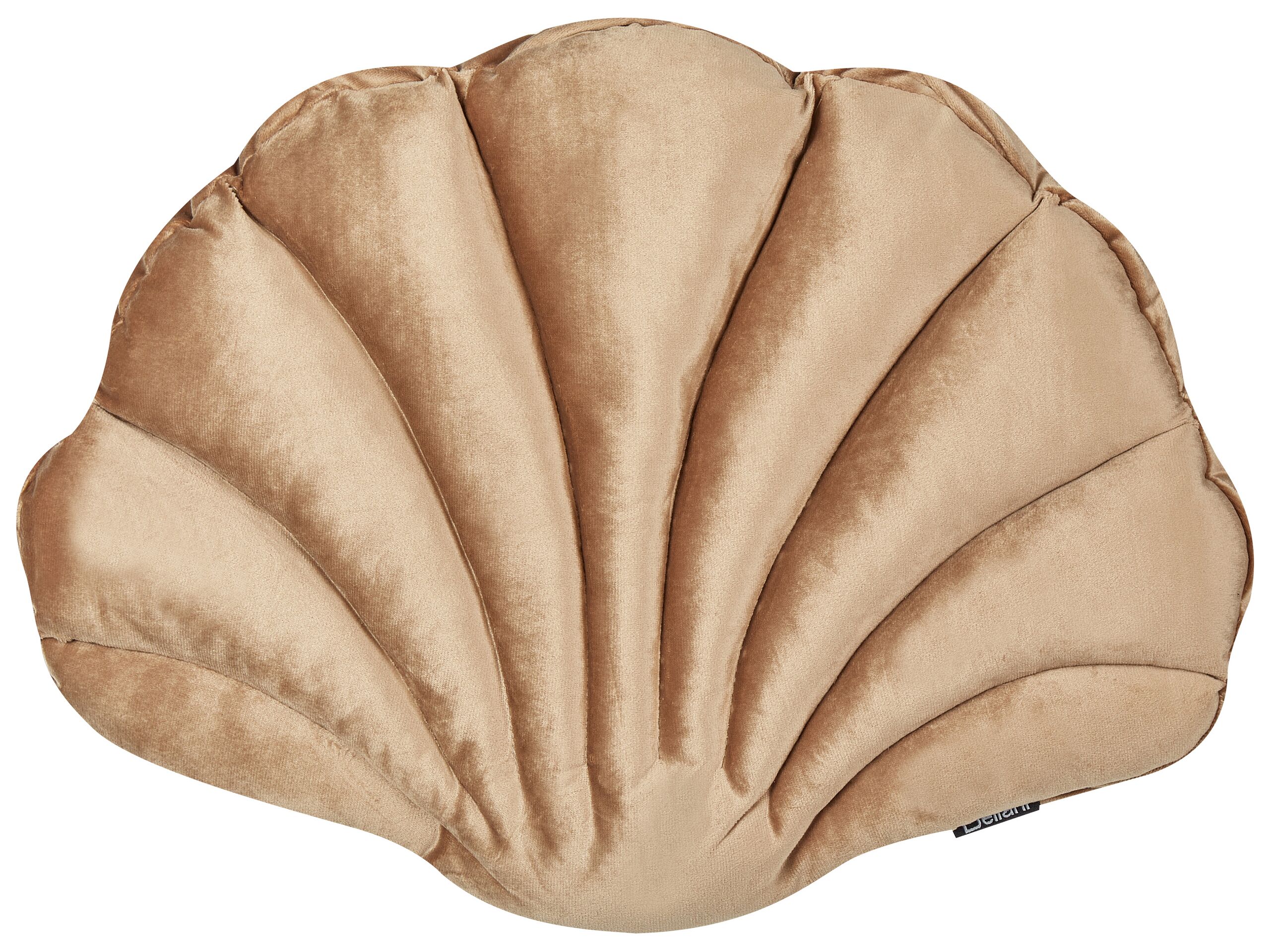 Velvet Seashell Cushion 47x35cm Beige - Gemini Interiors