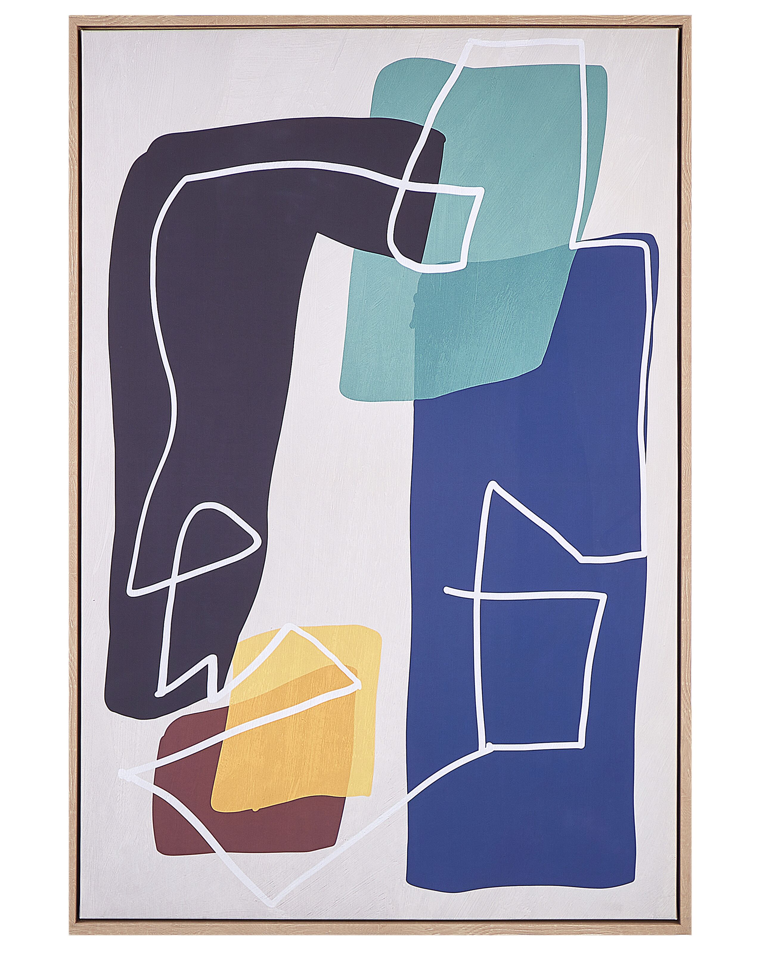 Abstract Framed Canvas Wall Art 63 x 93 cm Multicolour FRISA - Gemini Interiors