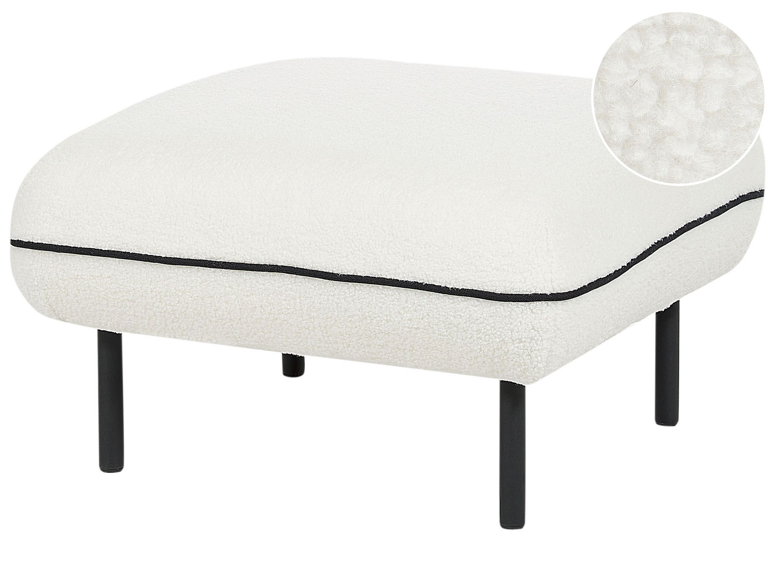 Boucle Ottoman White TONSBERG - Gemini Interiors