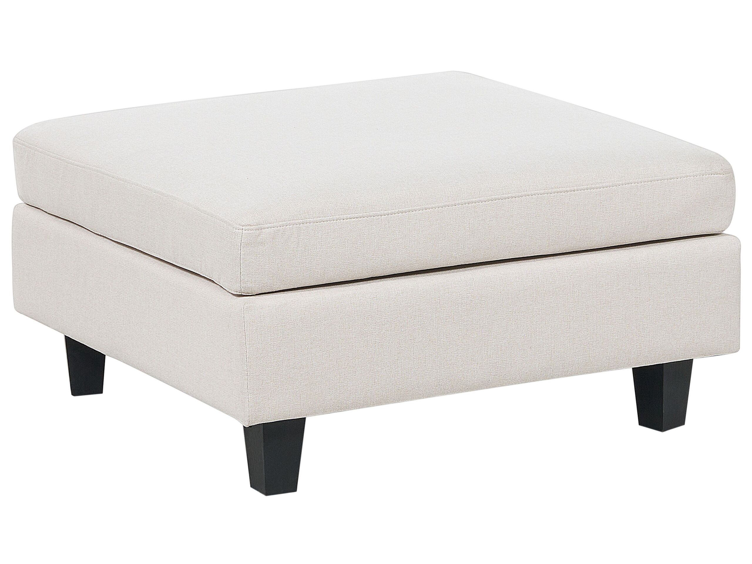Fabric Ottoman Light Beige UNSTAD - Gemini Interiors