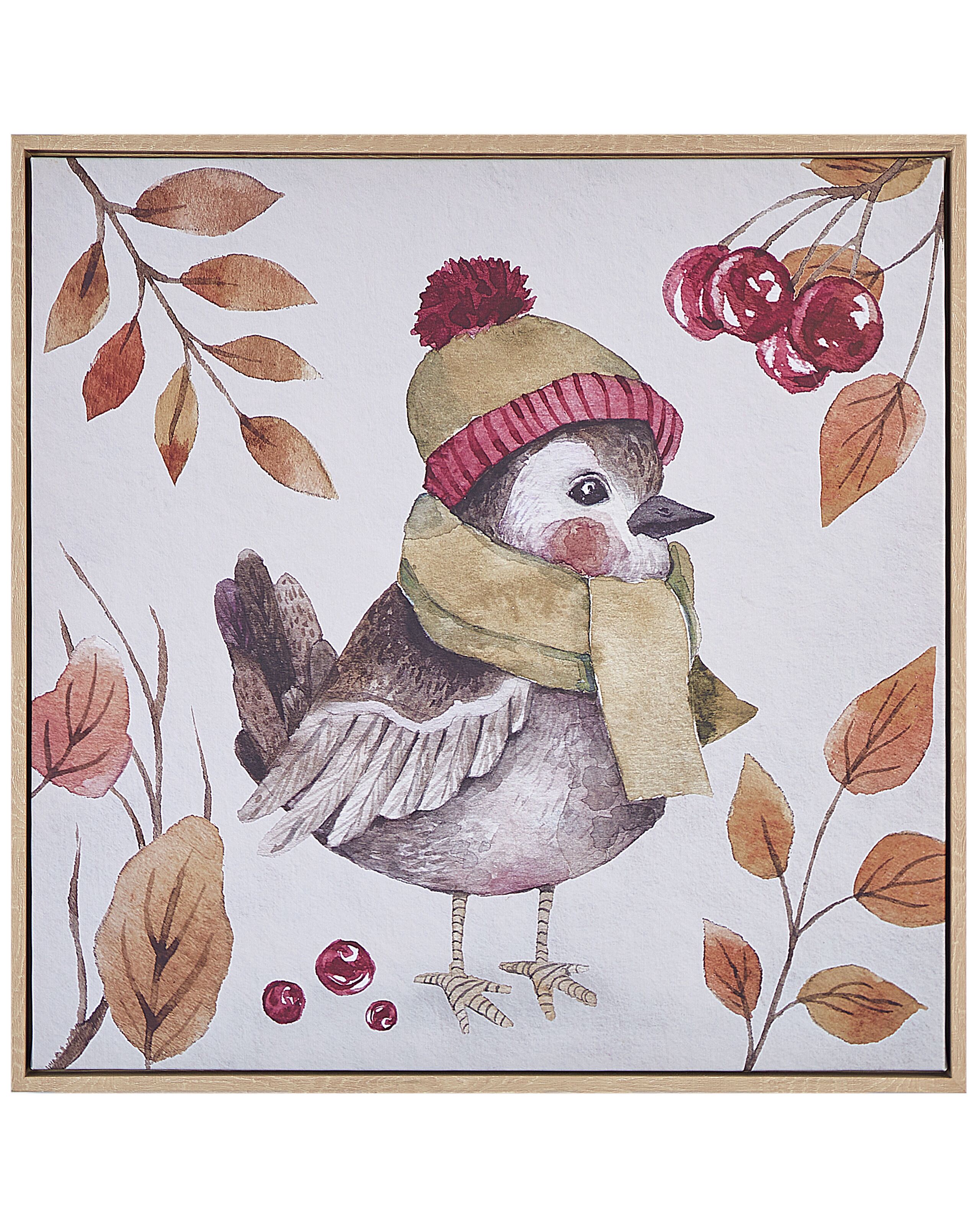 Bird Frame Canvas Wall Art 63 x 63 cm Multicolour CASTRO - Gemini Interiors