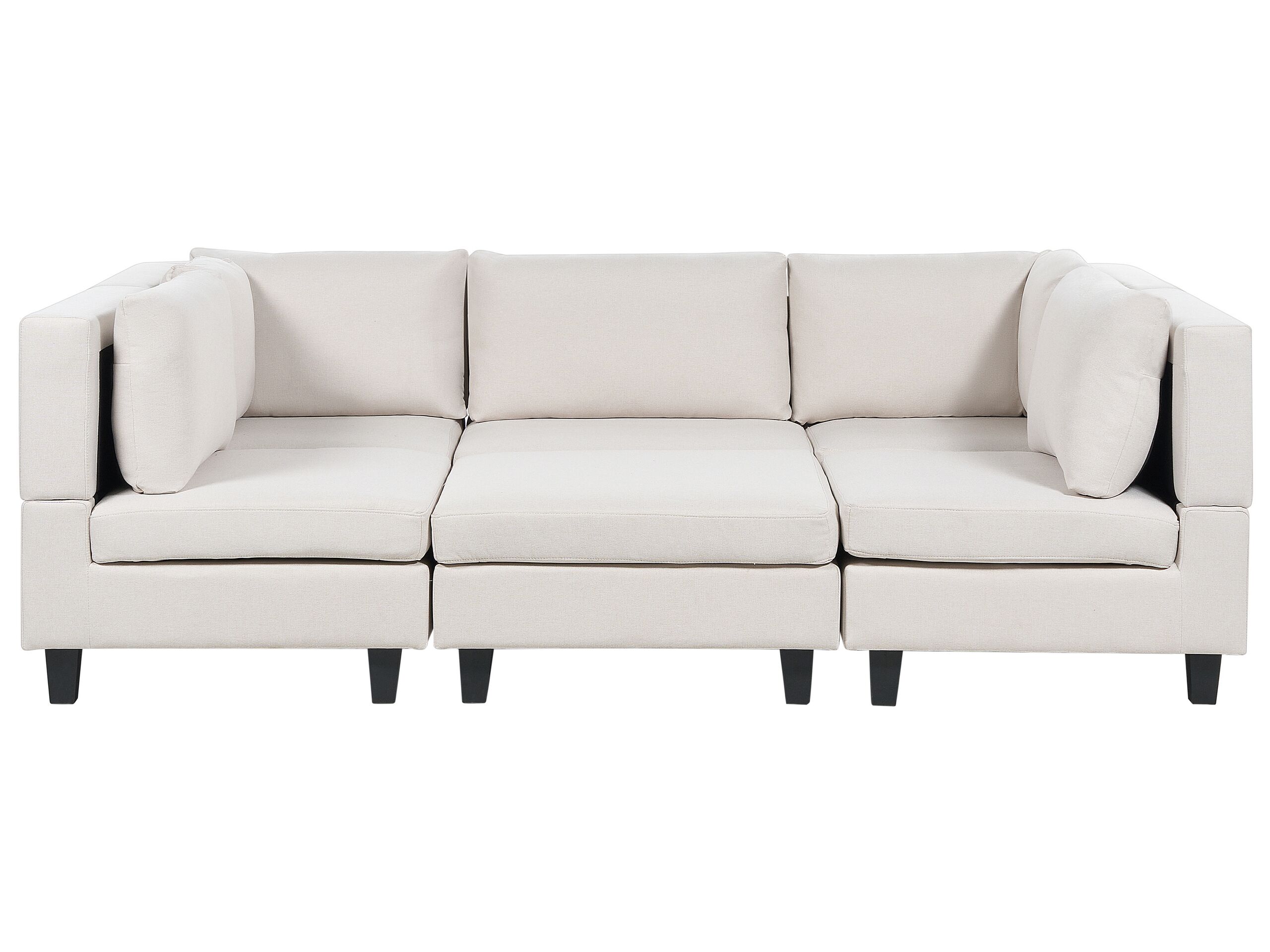 5-Seater Modular Fabric Sofa with Ottoman Light Beige UNSTAD - Gemini Interiors