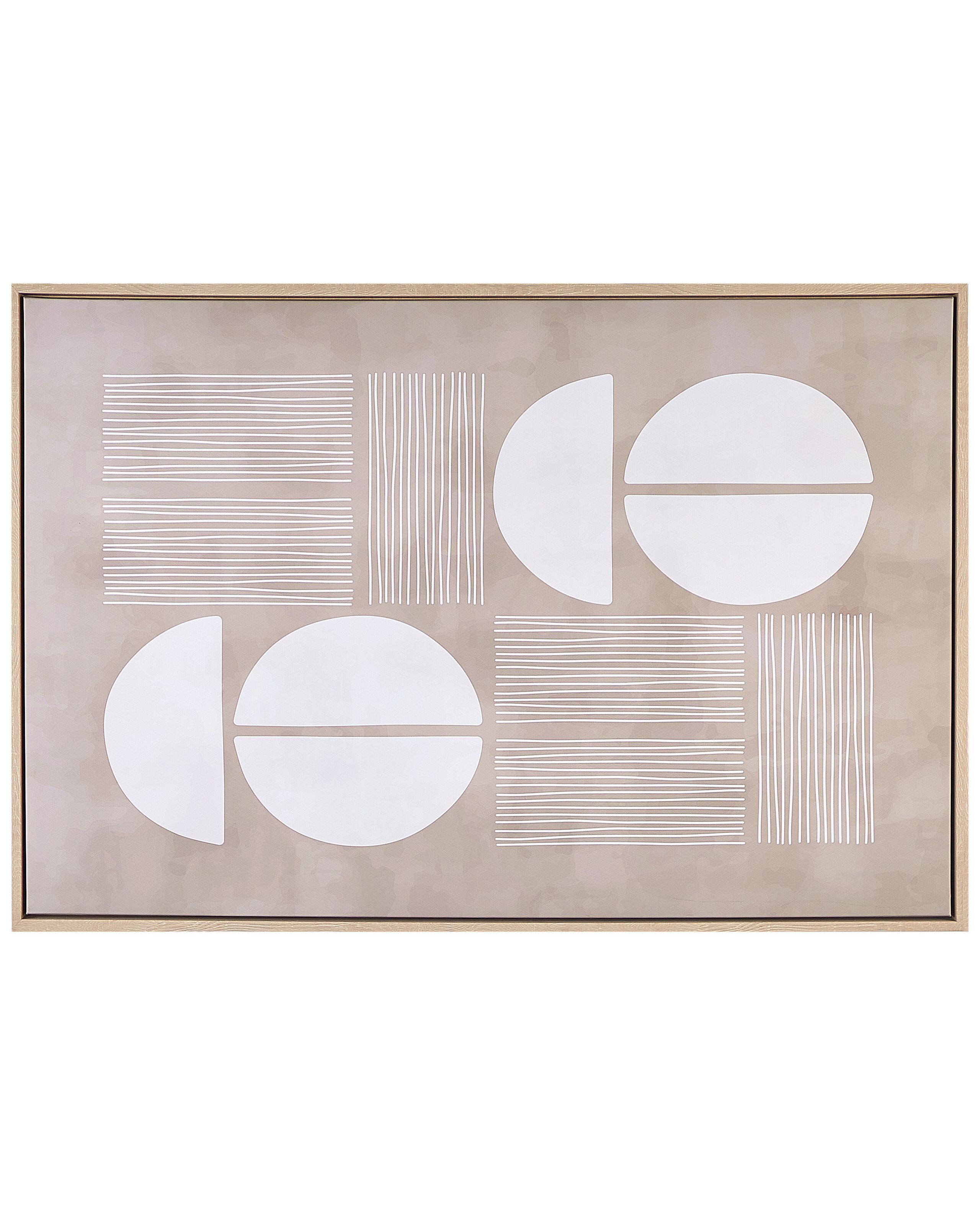 Abstract Framed Canvas Wall Art 63 x 93 cm Beige RACALE - Gemini Interiors