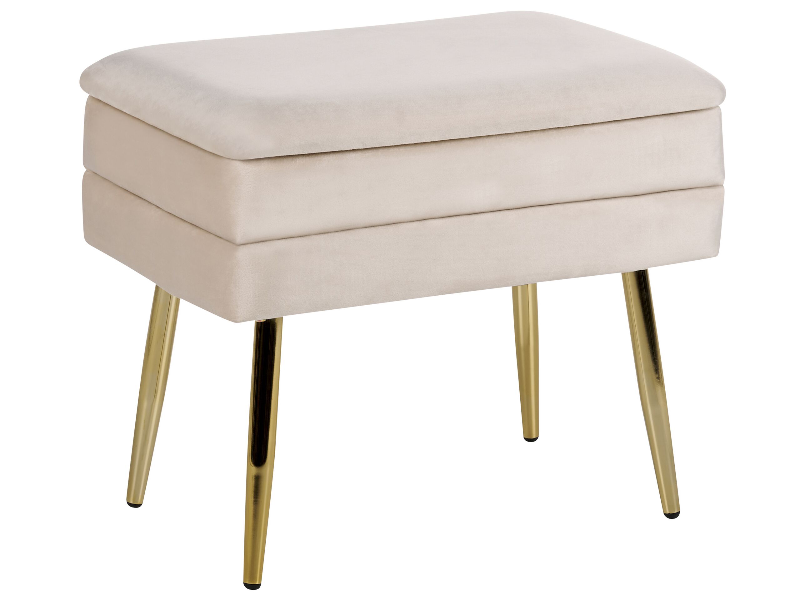 Velvet Storage Bench Beige ODESSA - Gemini Interiors