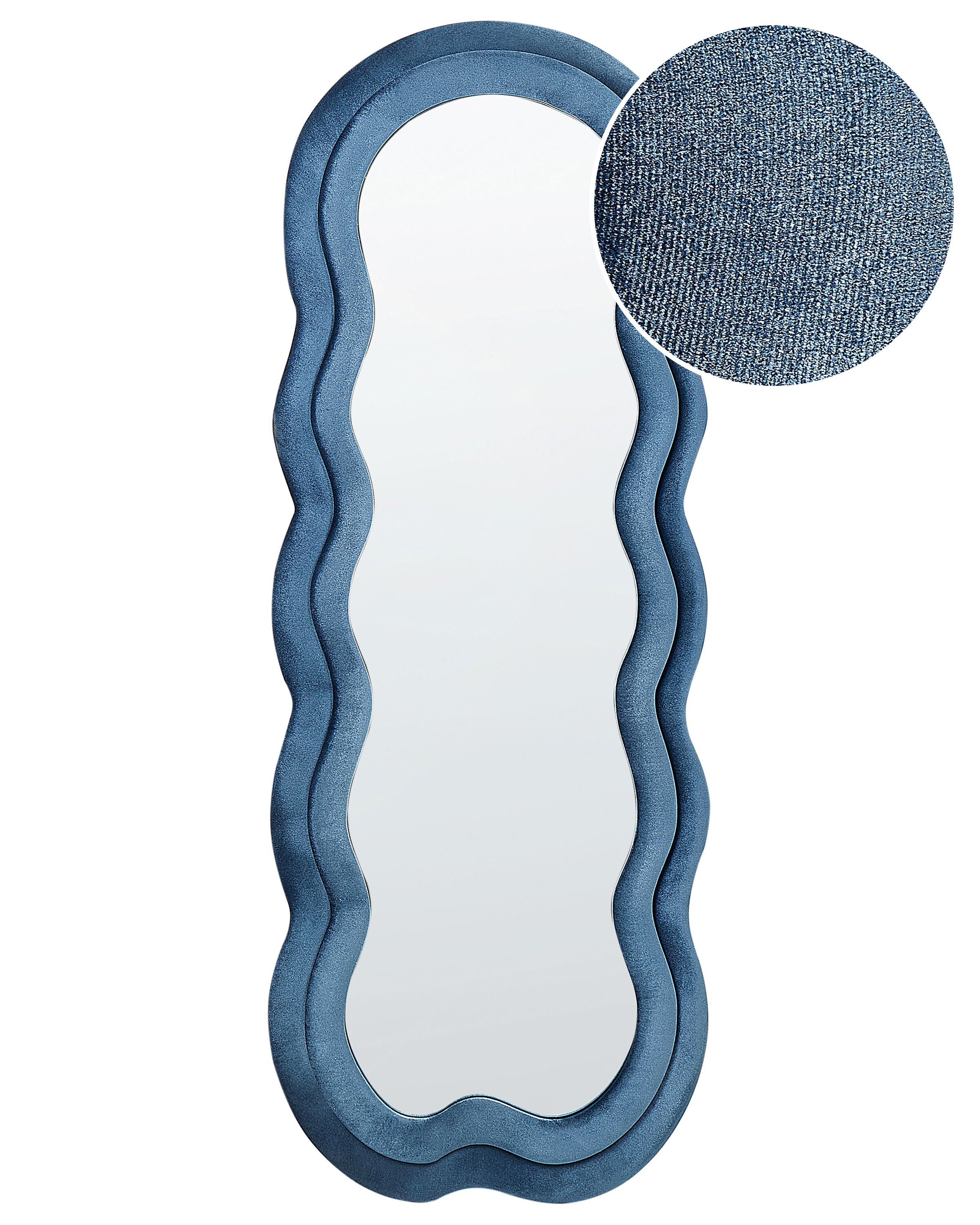 Velvet Wall Mirror 57x160cm Blue - Gemini Interiors
