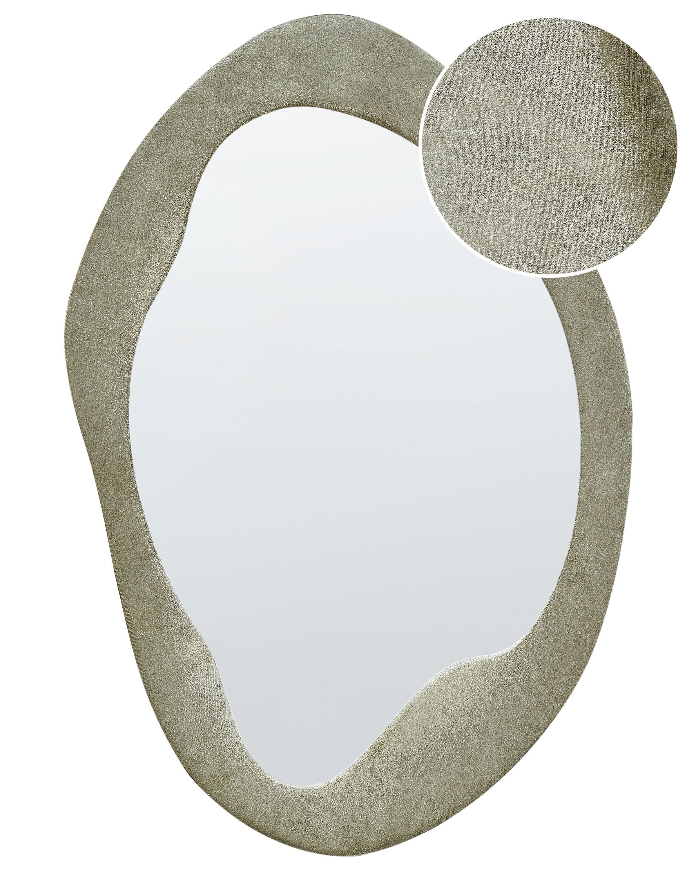 Velvet Wall Mirror 59x90cm Green - Gemini Interiors