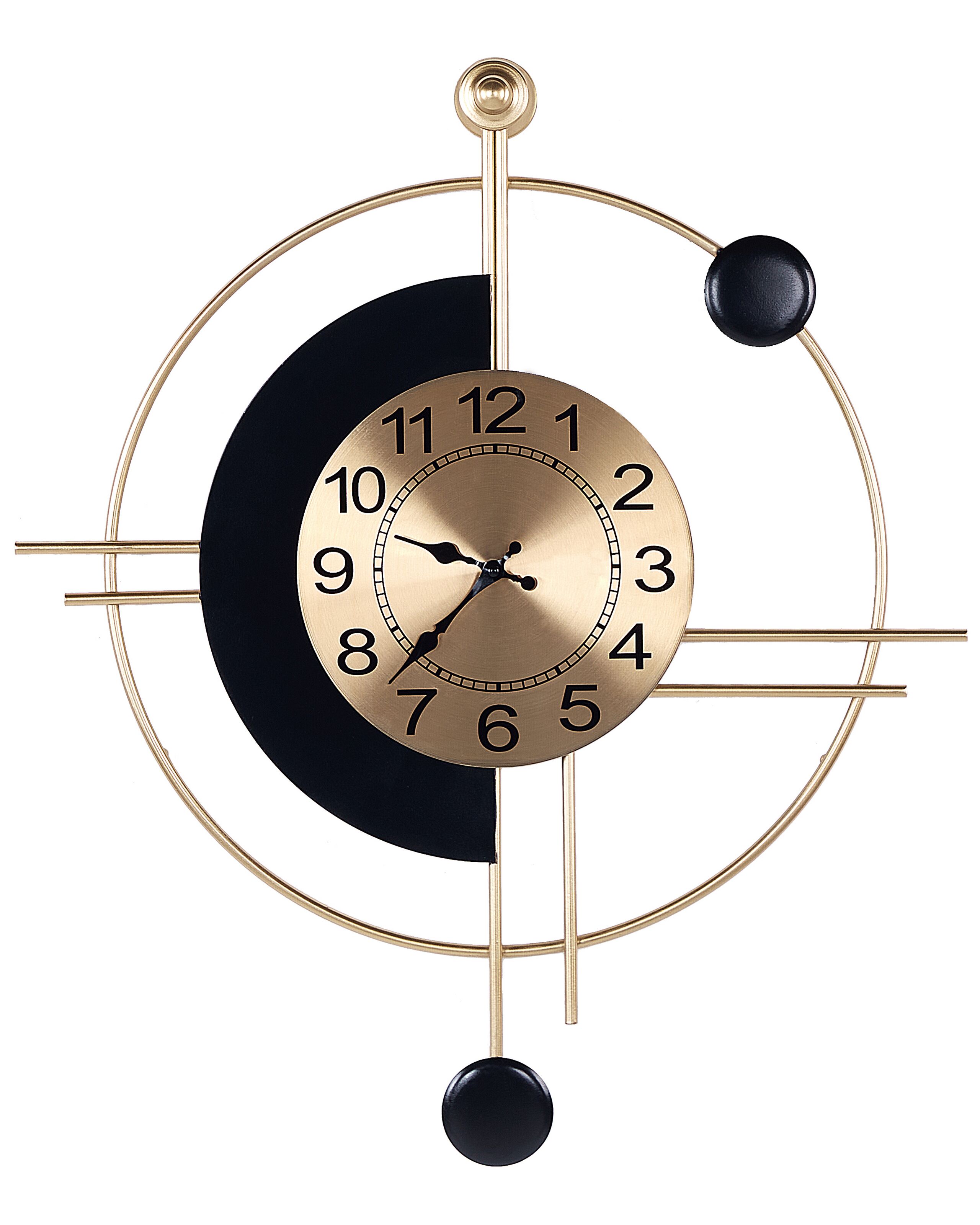 Iron Wall Clock 59x67cm Gold and Black - Gemini Interiors