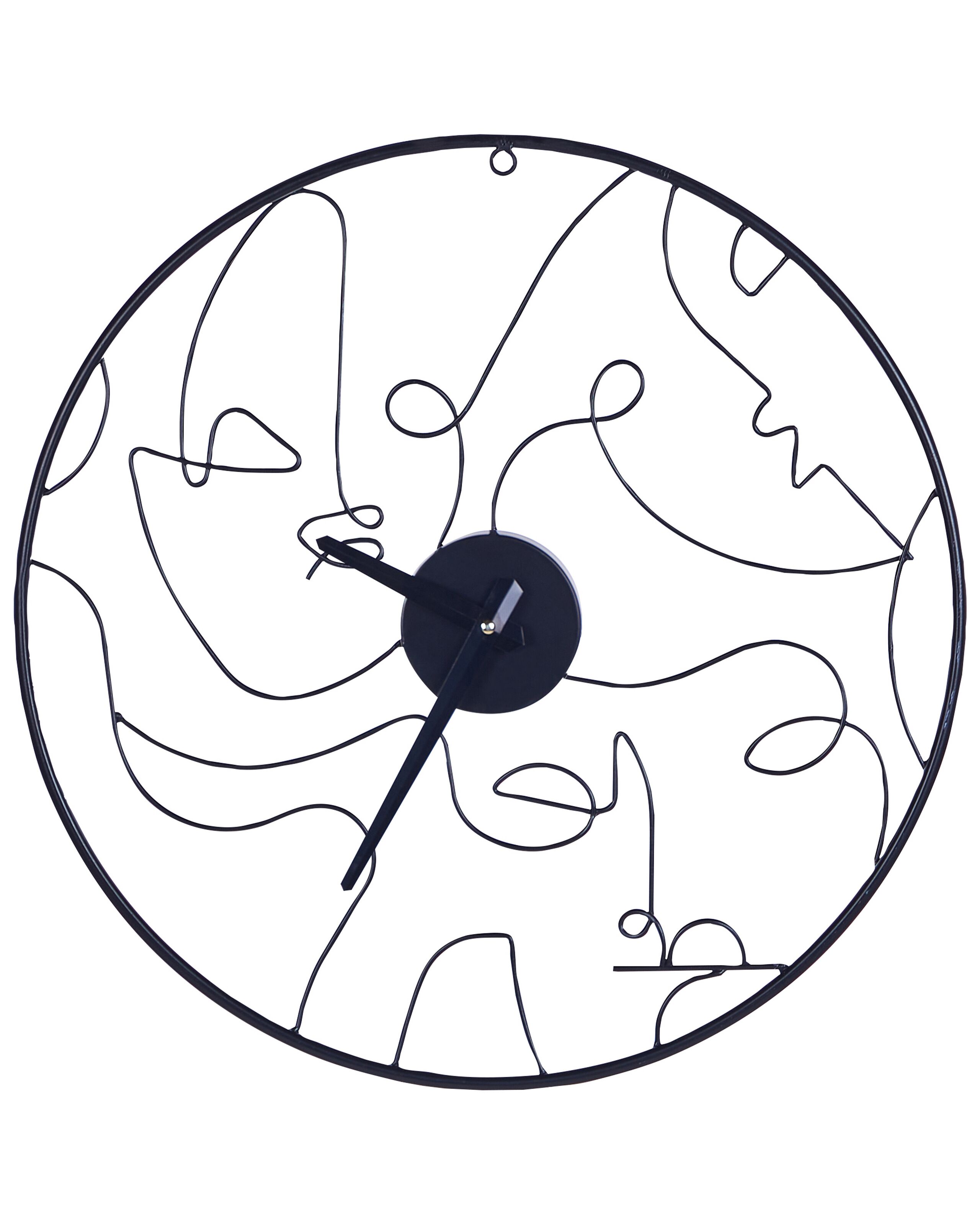Iron Skeleton Wall Clock 50cm Black - Gemini Interiors