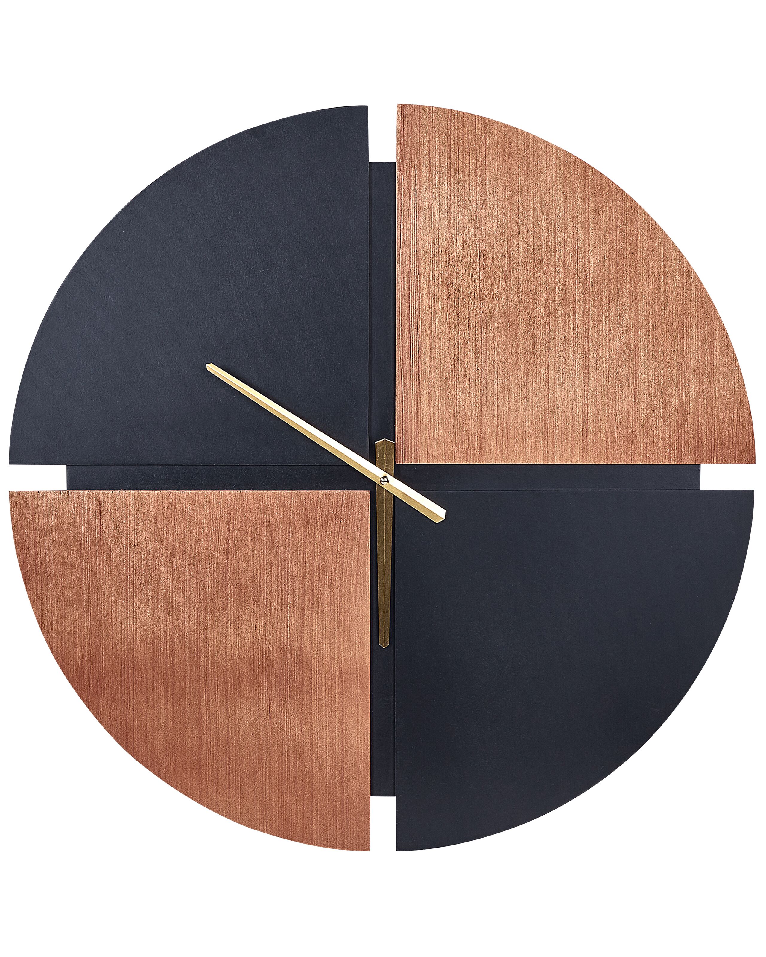 Wall Clock 60cm Light Wood and Black - Gemini Interiors