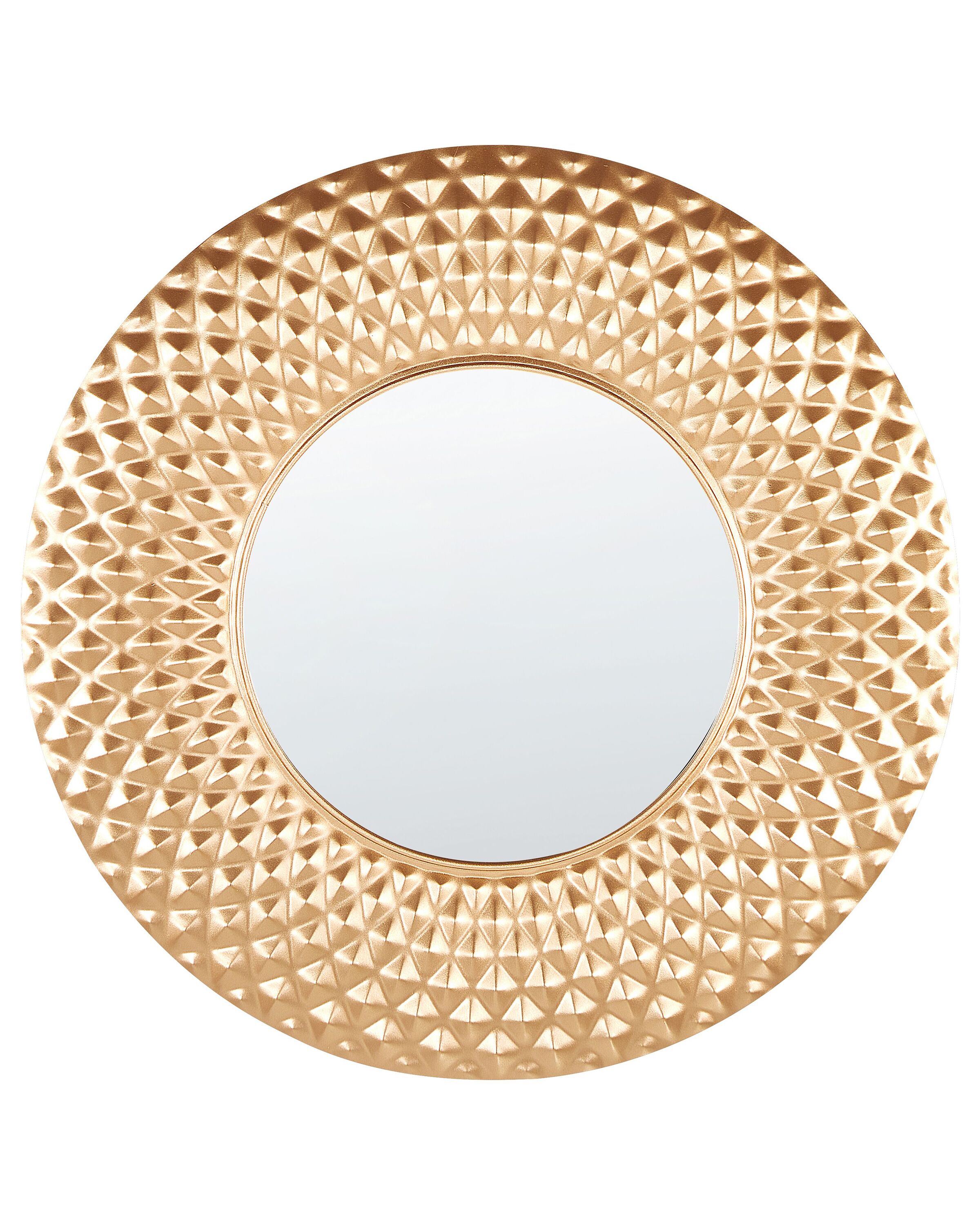 Round Metal Wall Mirror 60cm Gold - Gemini Interiors