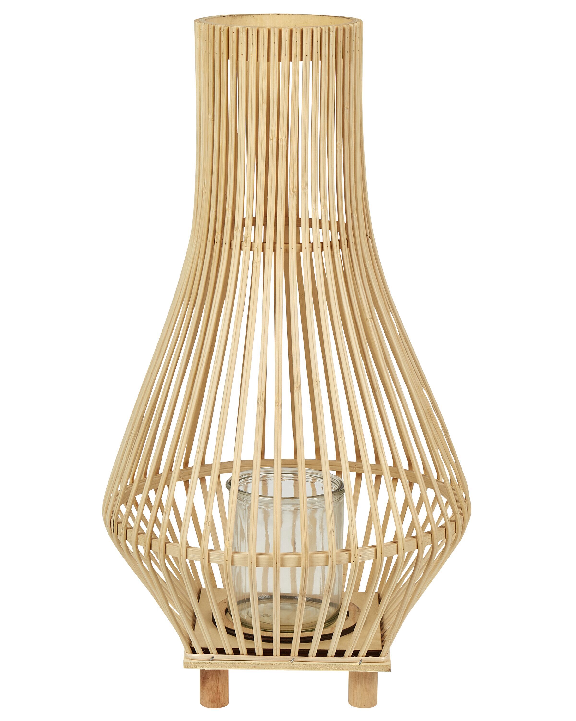 Wooden Candle Lantern 58 cm Light LEYTE - Gemini Interiors