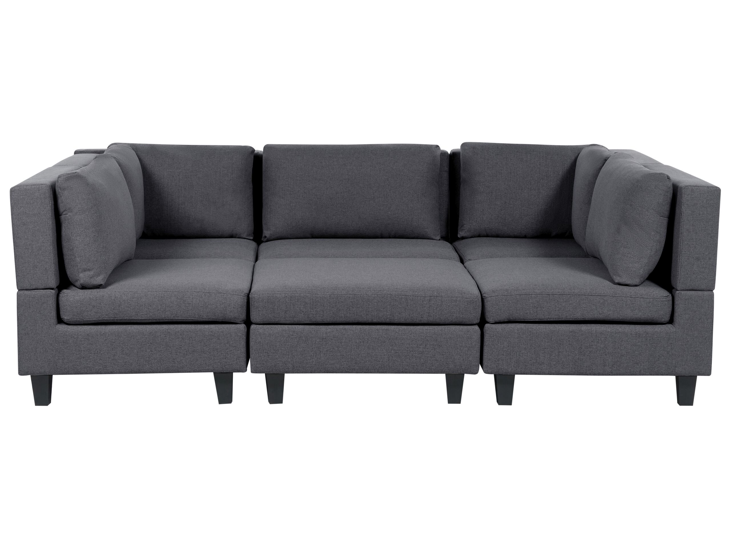 5-Seater Modular Fabric Sofa with Ottoman Dark Grey UNSTAD - Gemini Interiors