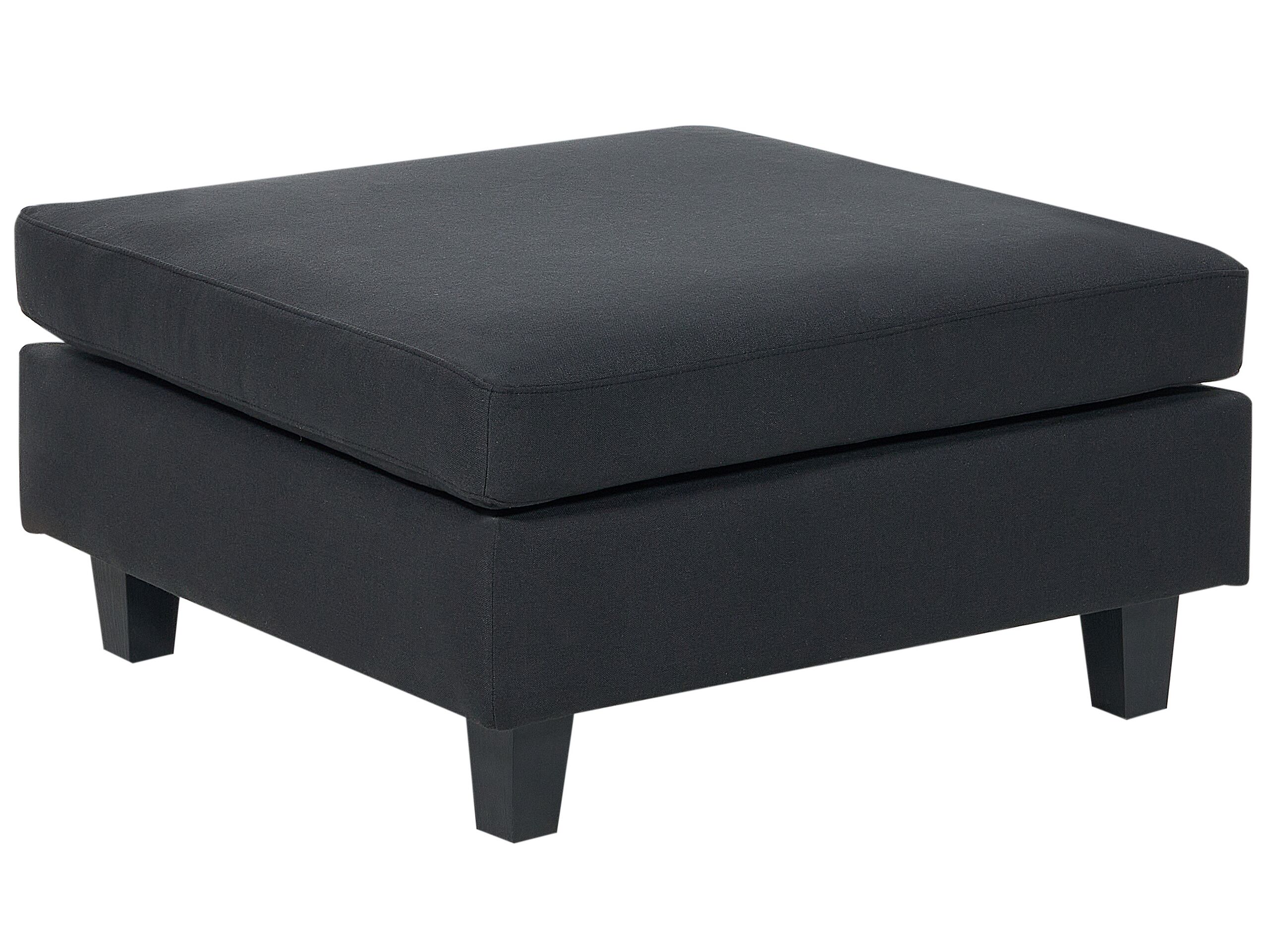 Fabric Ottoman Black UNSTAD - Gemini Interiors