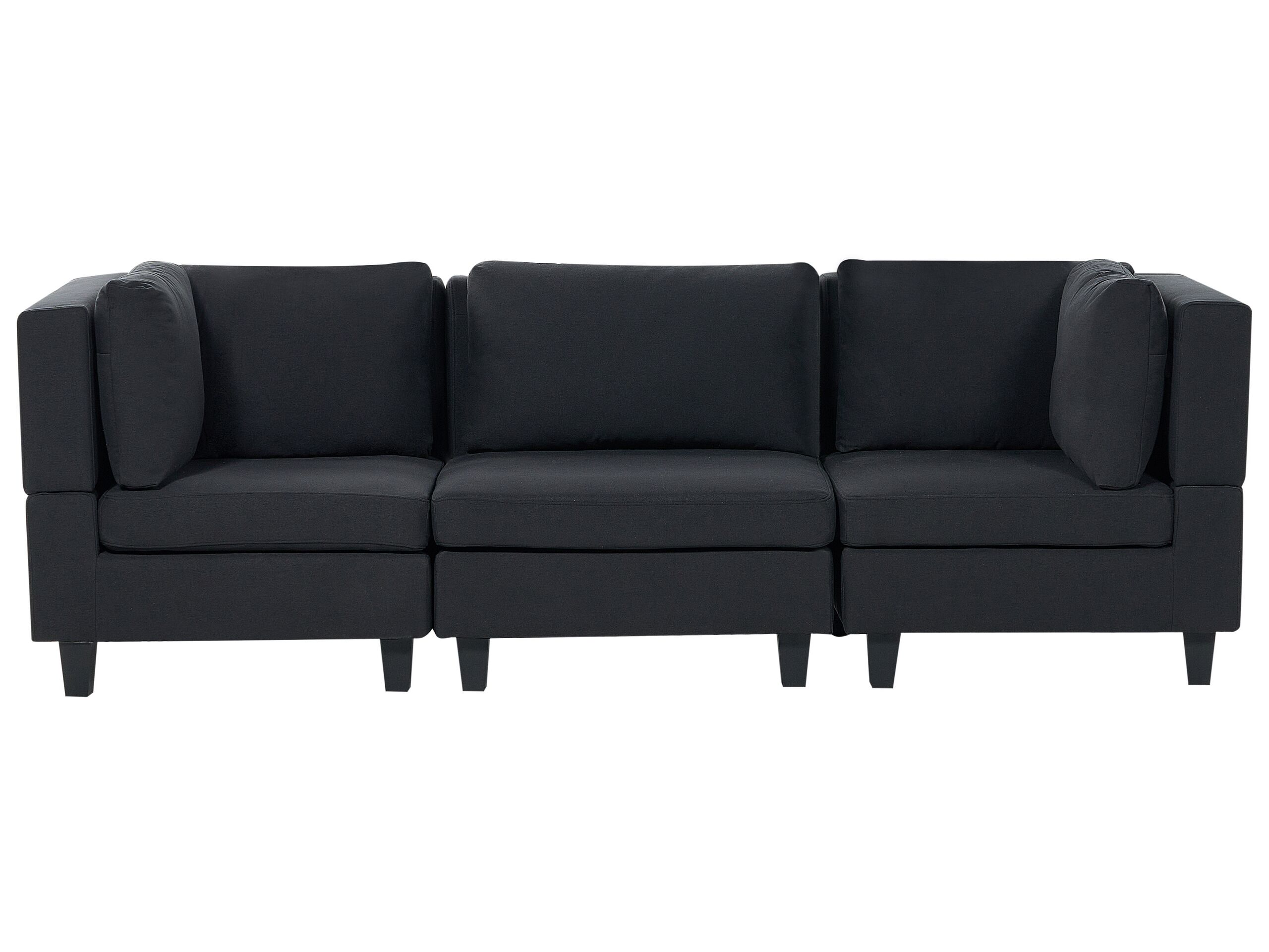 3-Seater Modular Fabric Sofa Black UNSTAD - Gemini Interiors