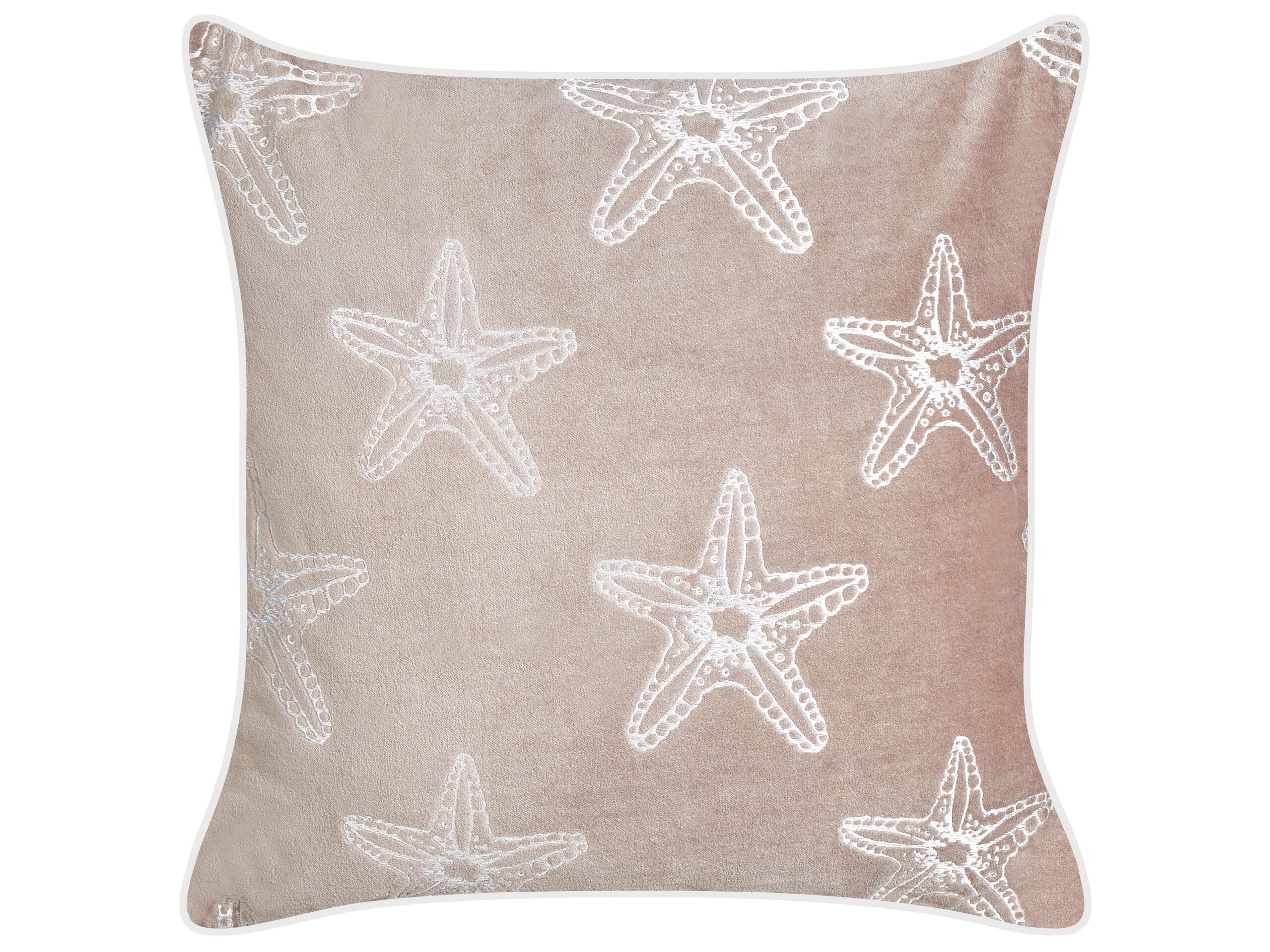 Velvet Cushion Starfish Motif 45x45cm Pink - Gemini Interiors