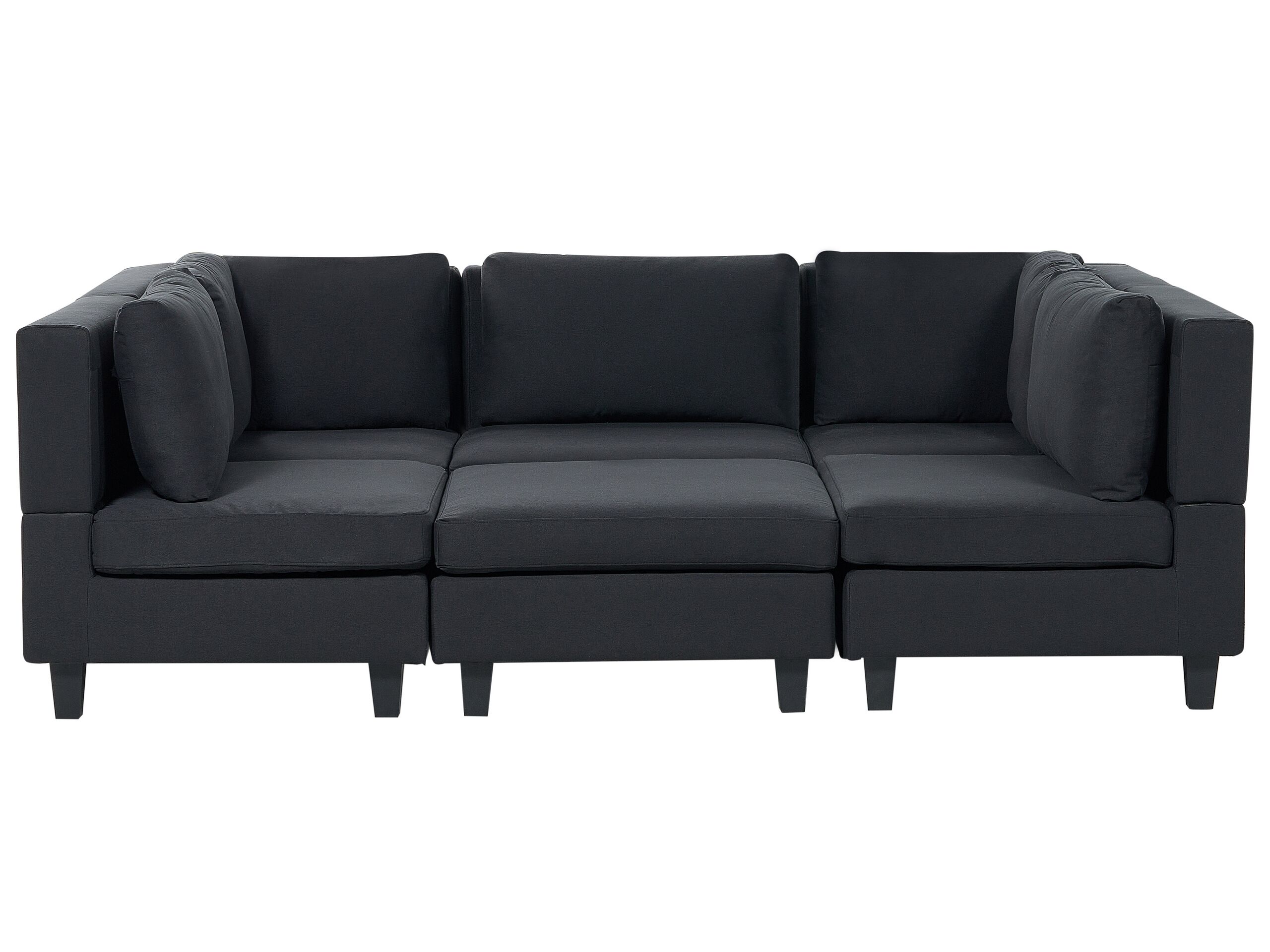 5-Seater Modular Fabric Sofa with Ottoman Black UNSTAD - Gemini Interiors