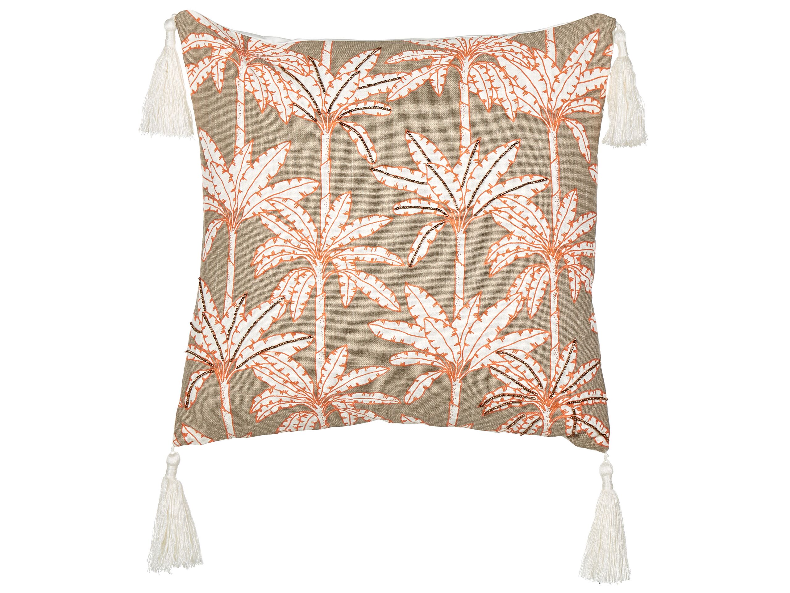 Cotton Cushion Palm Tree Motif 45x45cm Multicolour - Gemini Interiors
