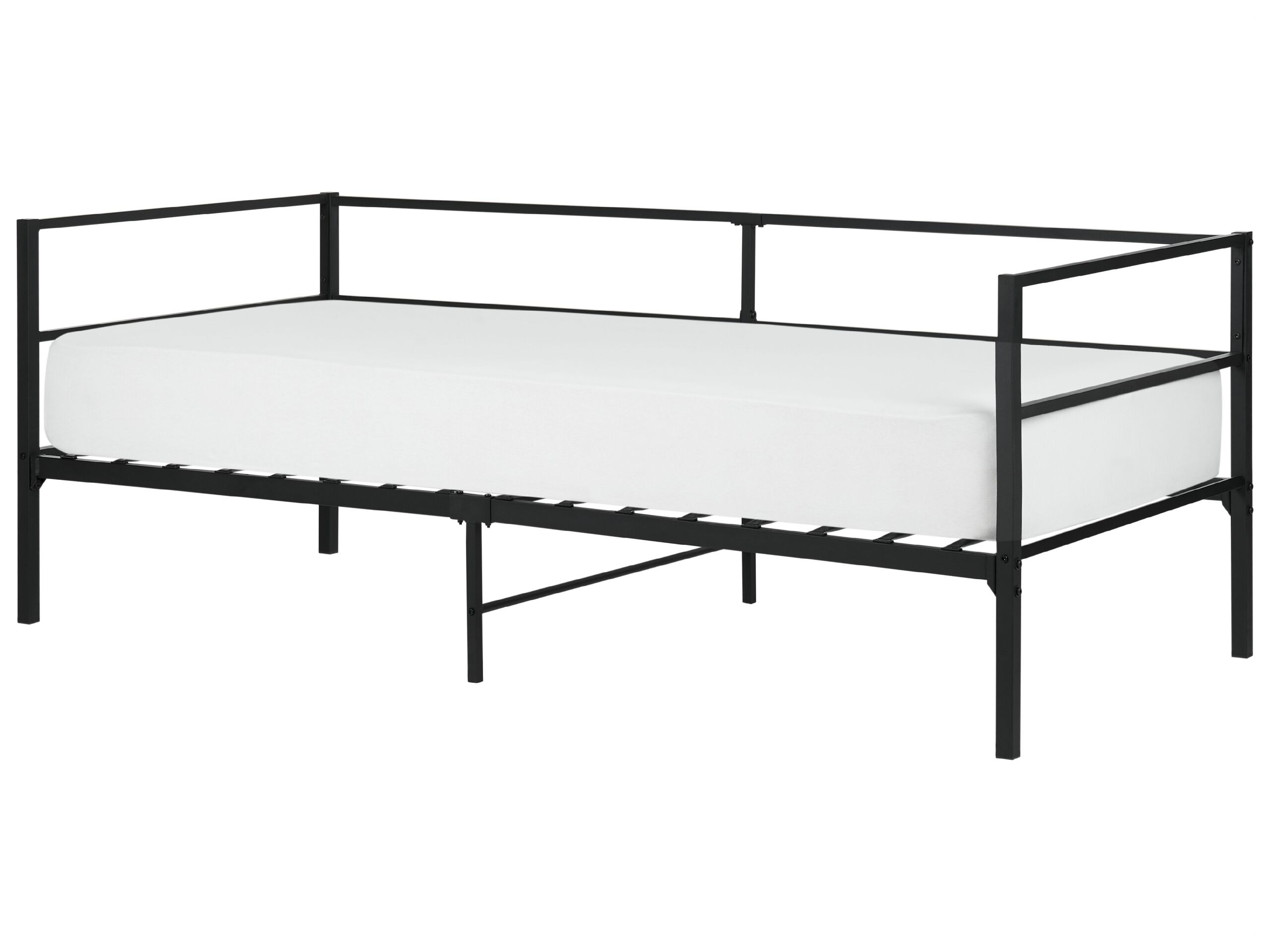 Metal EU Single Size Bed Black BATTUT - Gemini Interiors