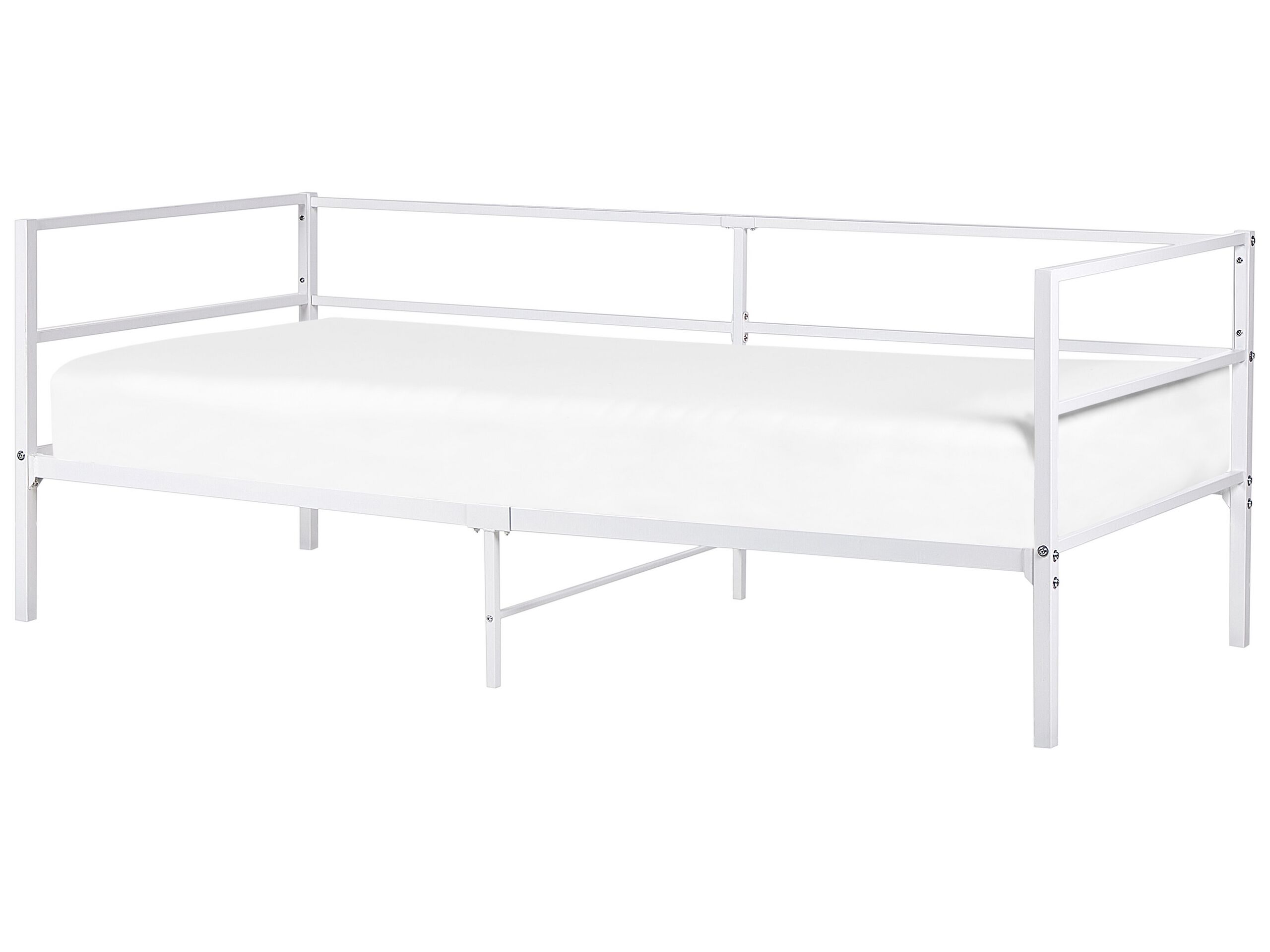 Metal EU Single Size Bed White BATTUT - Gemini Interiors