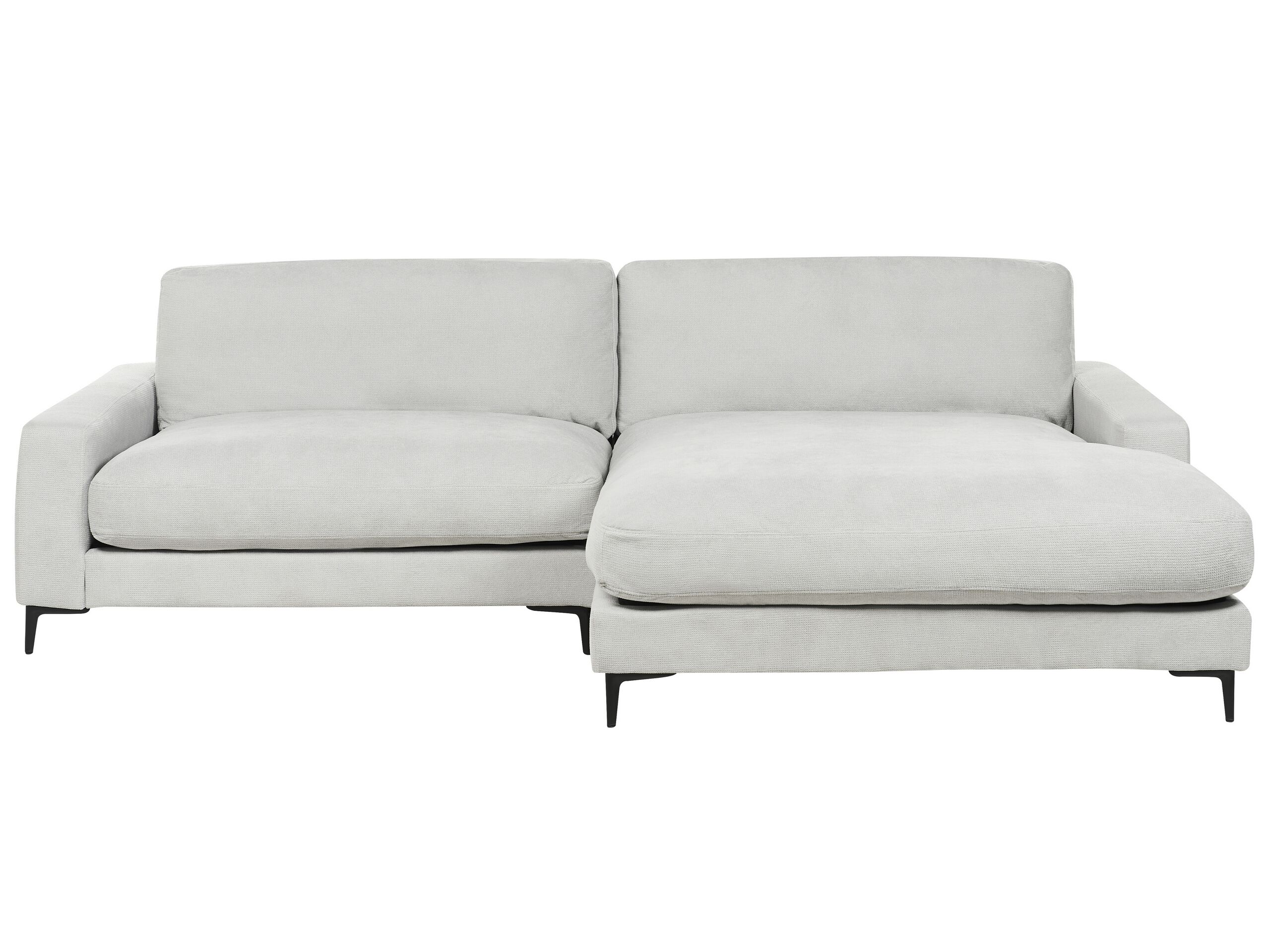 Left Hand Fabric Corner Sofa Light Grey MALOY - Gemini Interiors