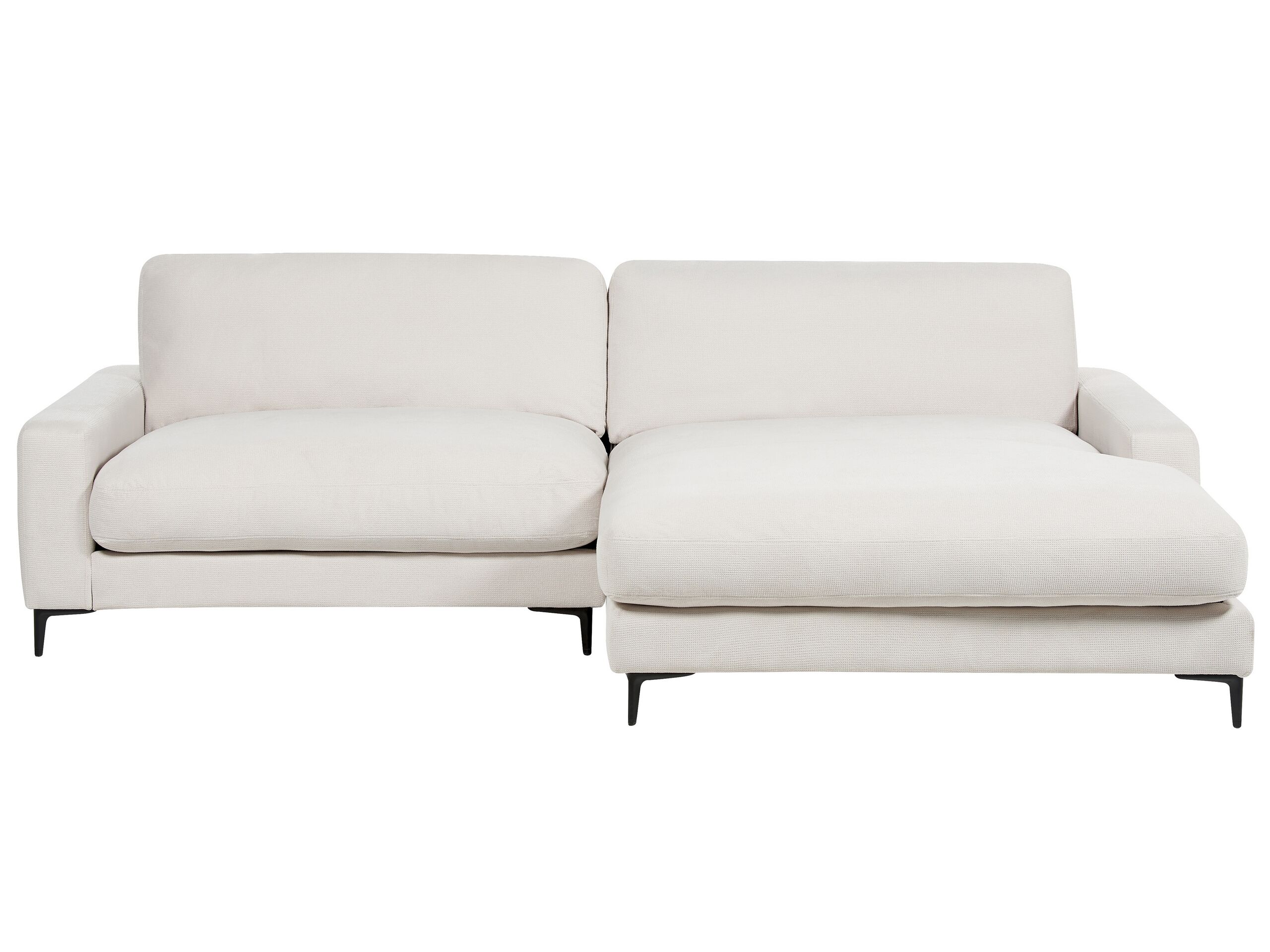 Left Hand Fabric Corner Sofa Off-White MALOY - Gemini Interiors