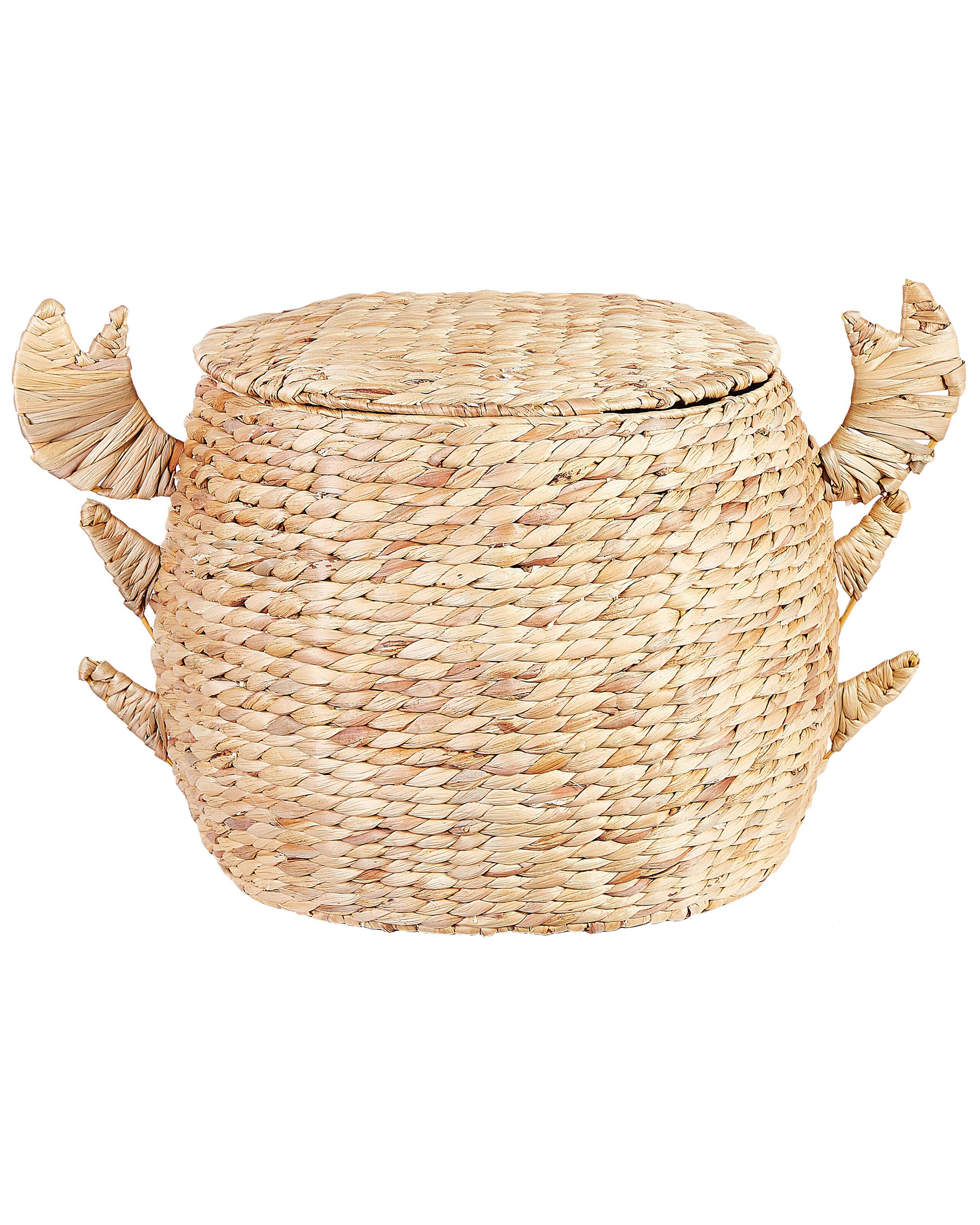 Water Hyacinth Wicker Crab Basket Natural - Gemini Interiors