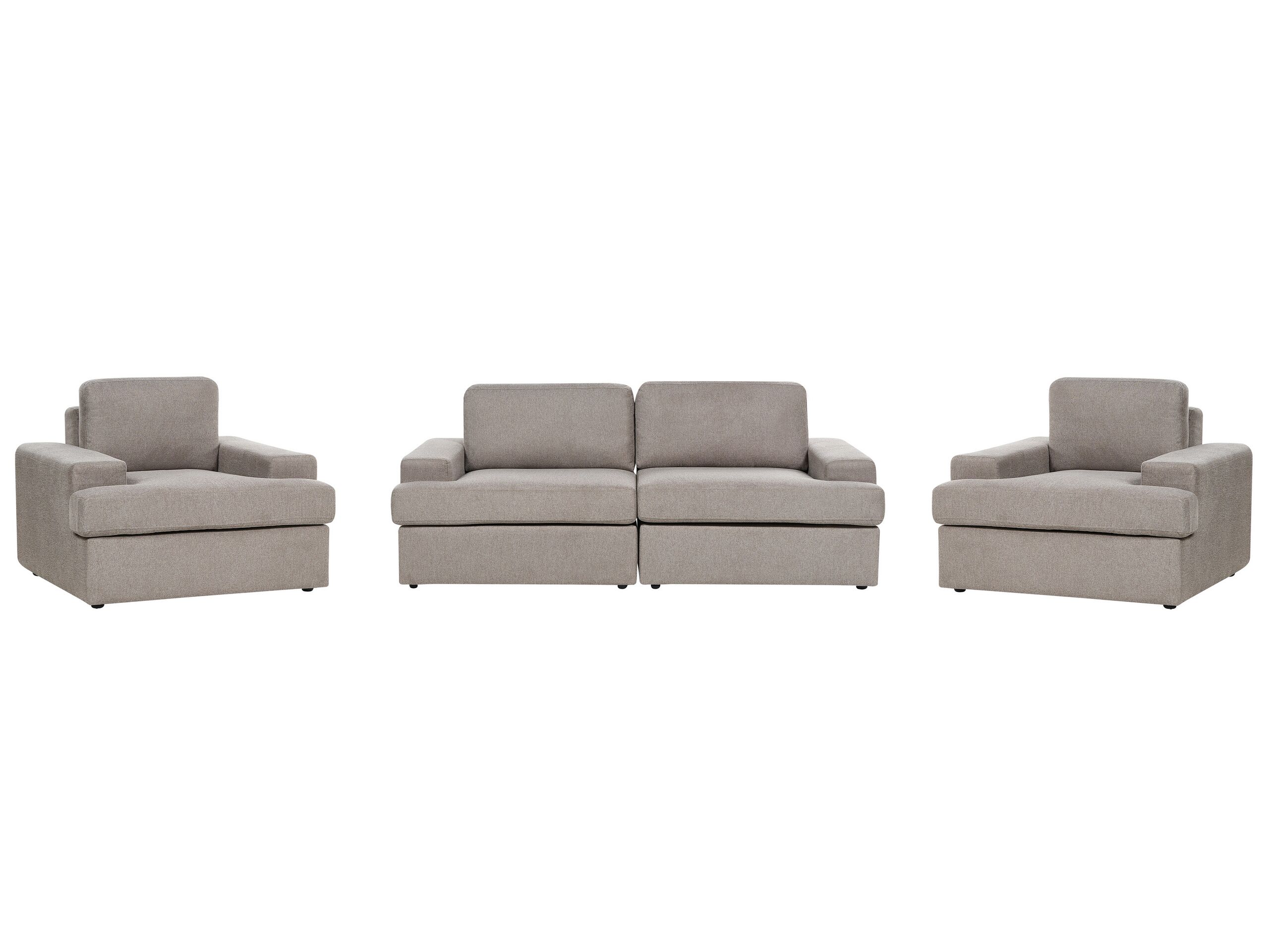 5 Seater Fabric Living Room Set Taupe ALLA - Gemini Interiors