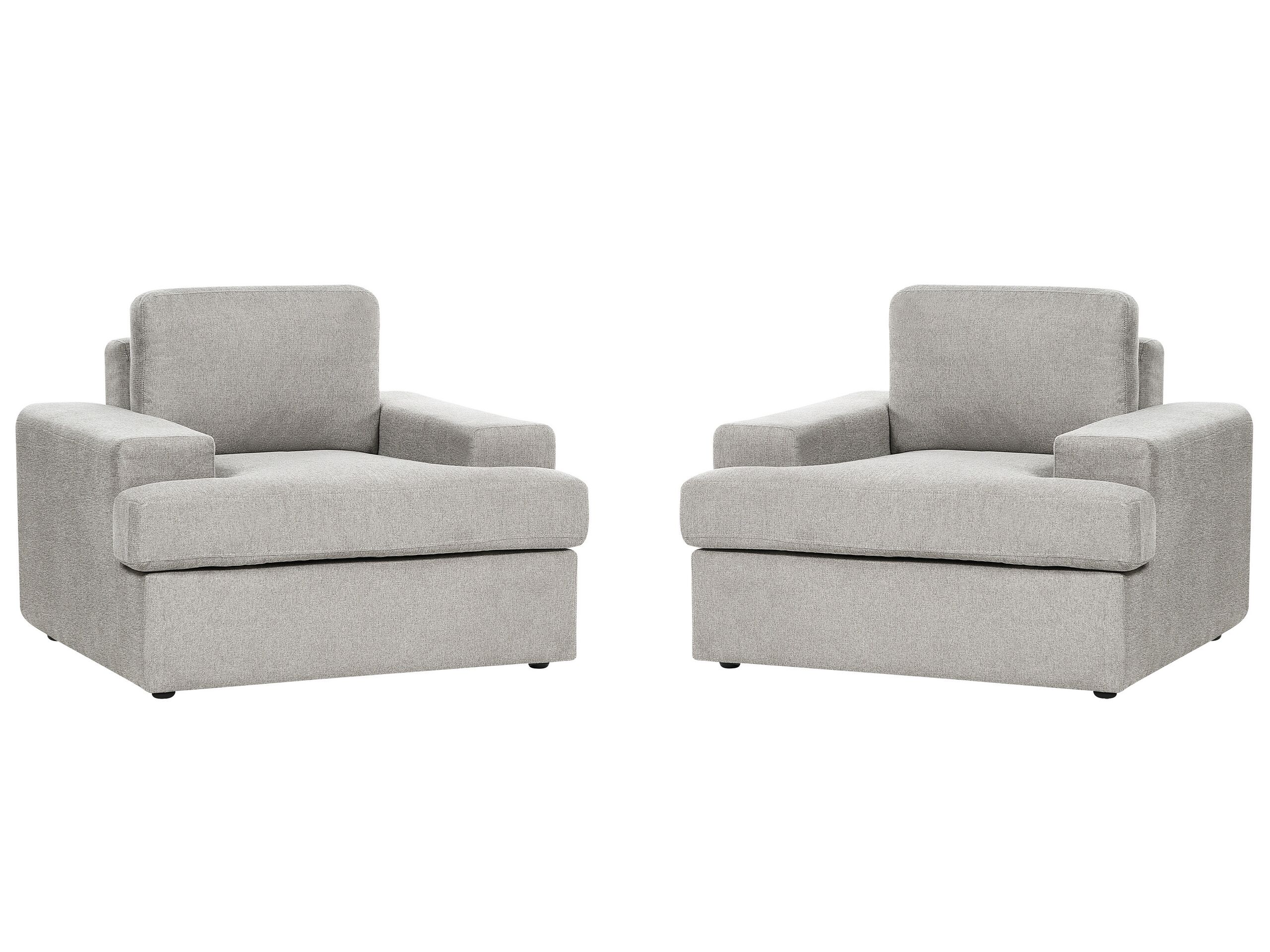 Set of 2 Fabric Armchairs Light Grey ALLA - Gemini Interiors