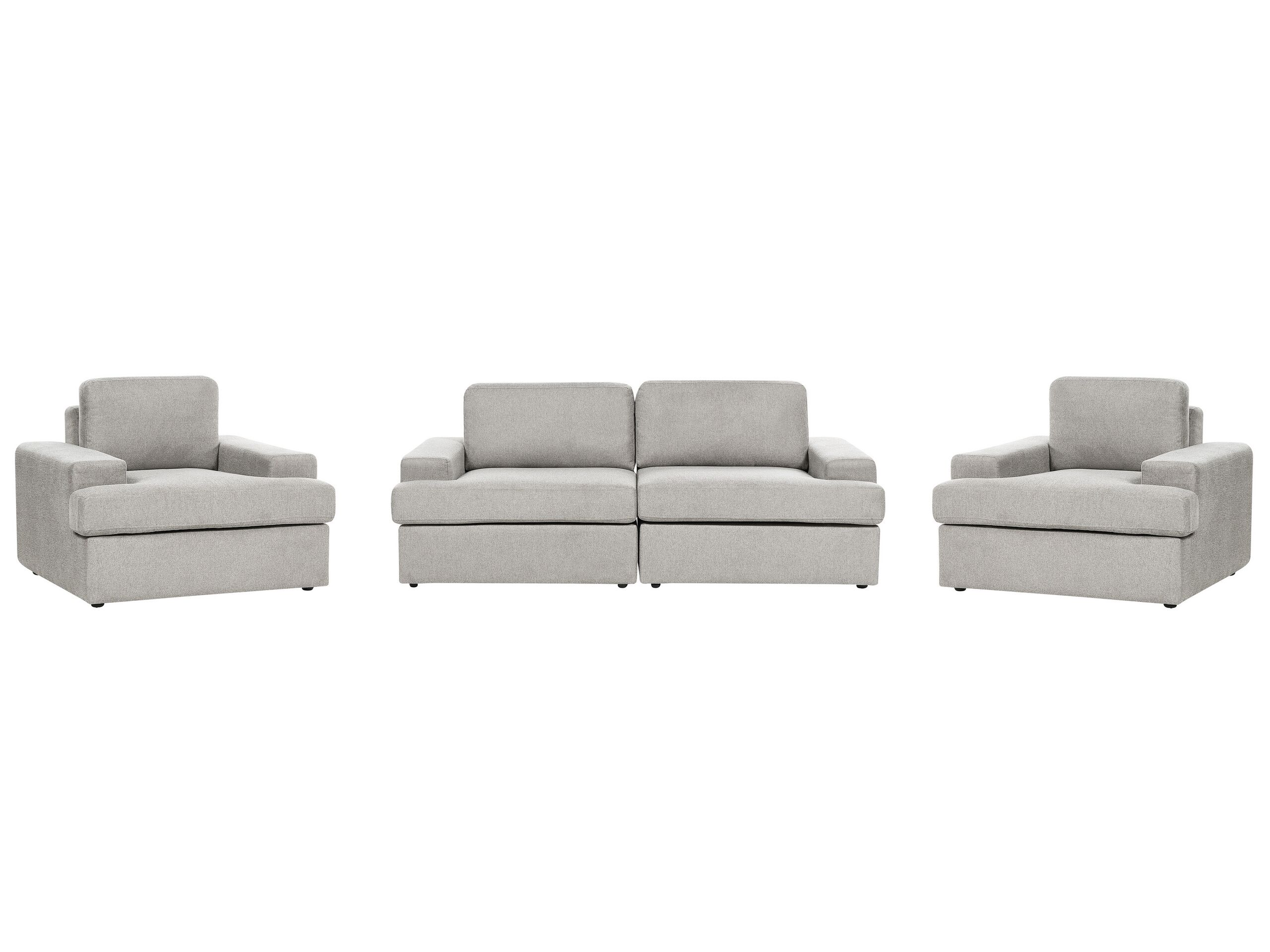 5 Seater Fabric Living Room Set Light Grey ALLA - Gemini Interiors