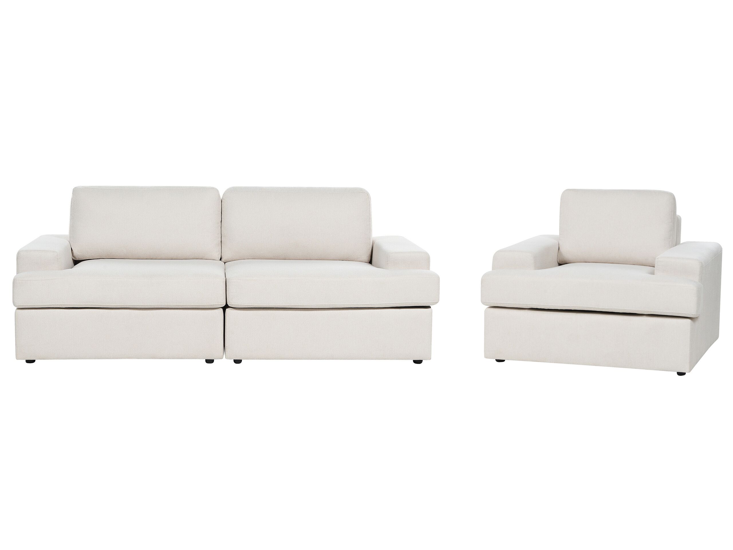 4 Seater Fabric Living Room Set Light Beige ALLA - Gemini Interiors