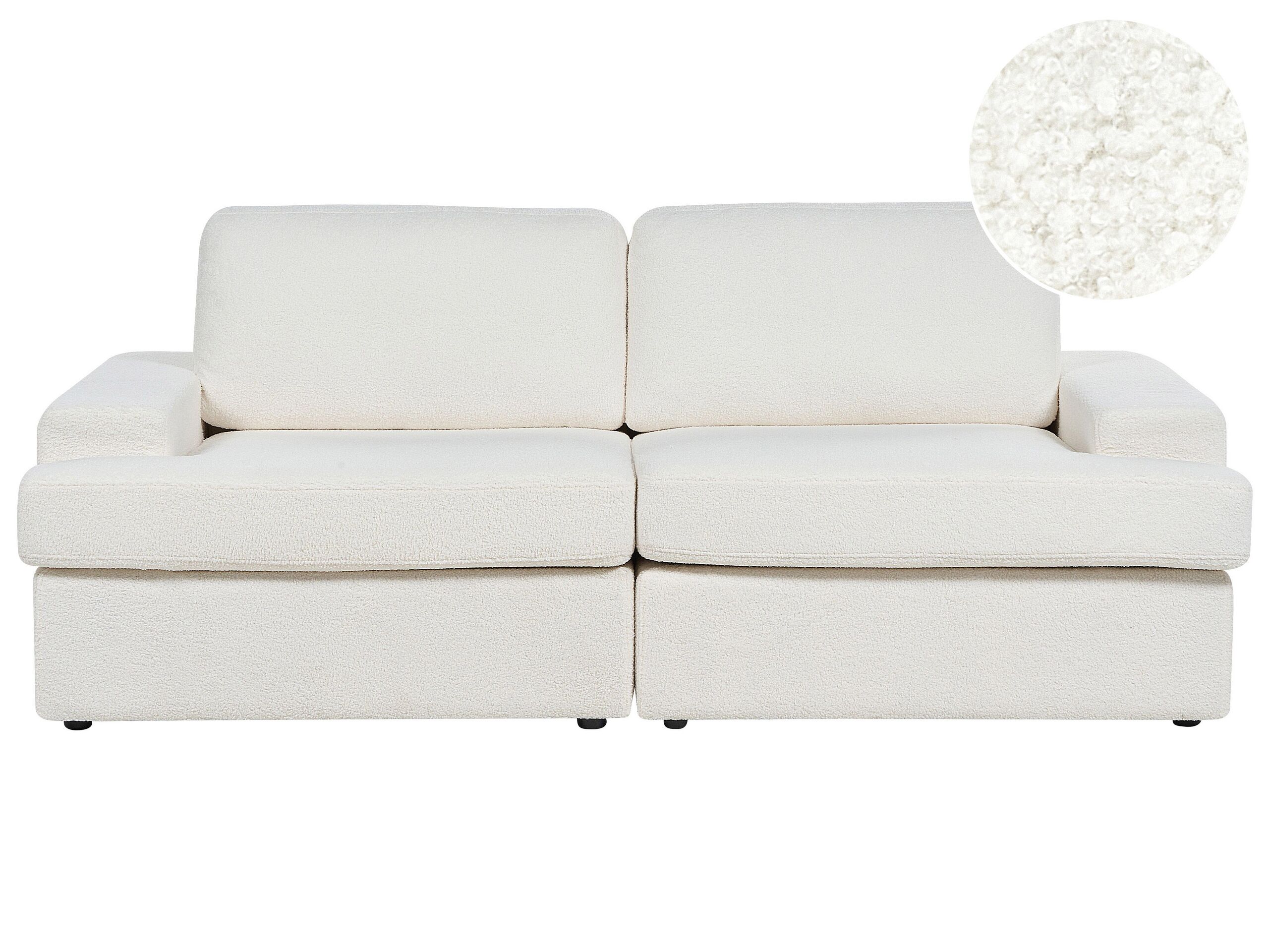 3 Seater Boucle Sofa White ALLA - Gemini Interiors