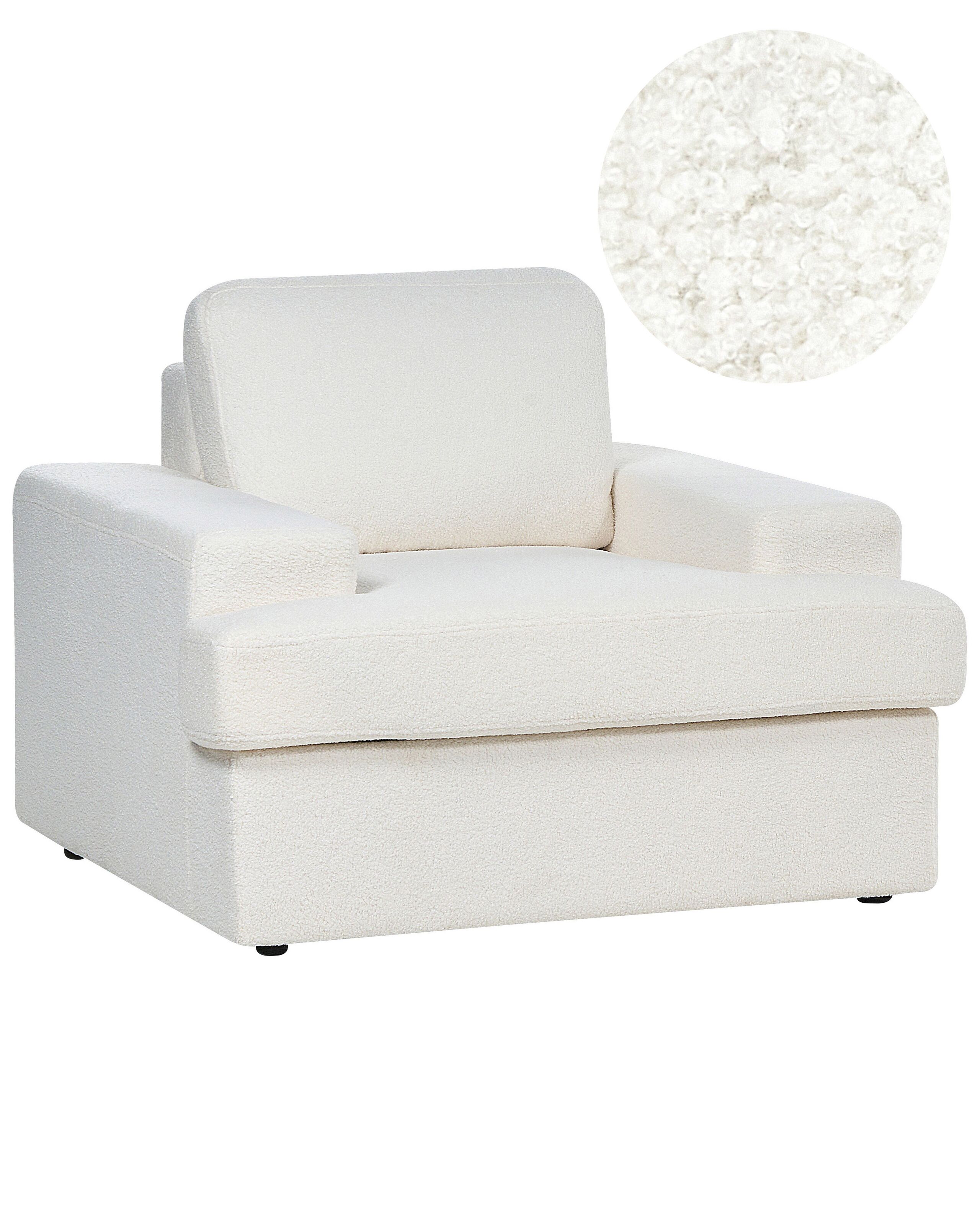 Boucle Armchair White ALLA - Gemini Interiors