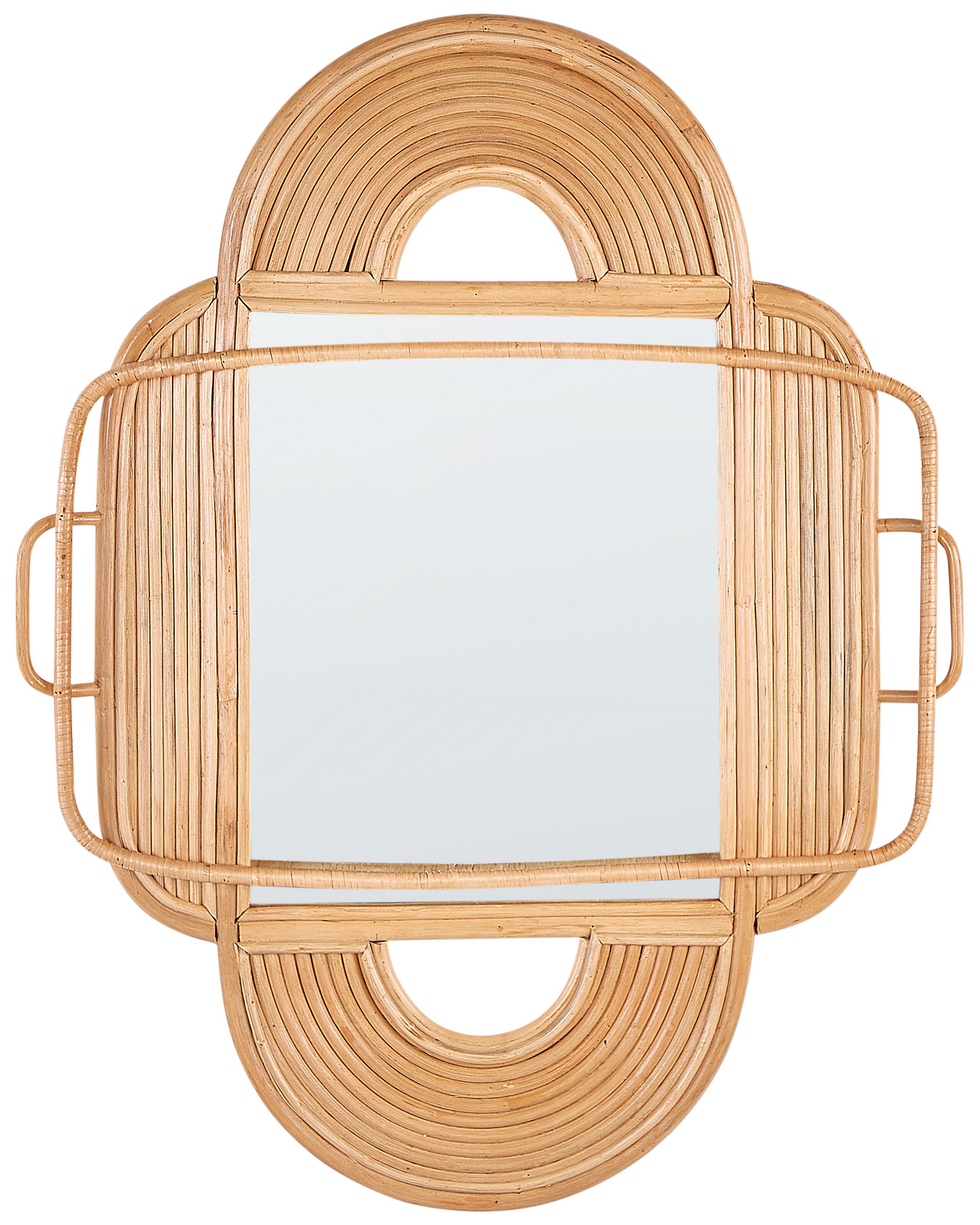 Rattan Wall Mirror 70x90cm Light - Gemini Interiors