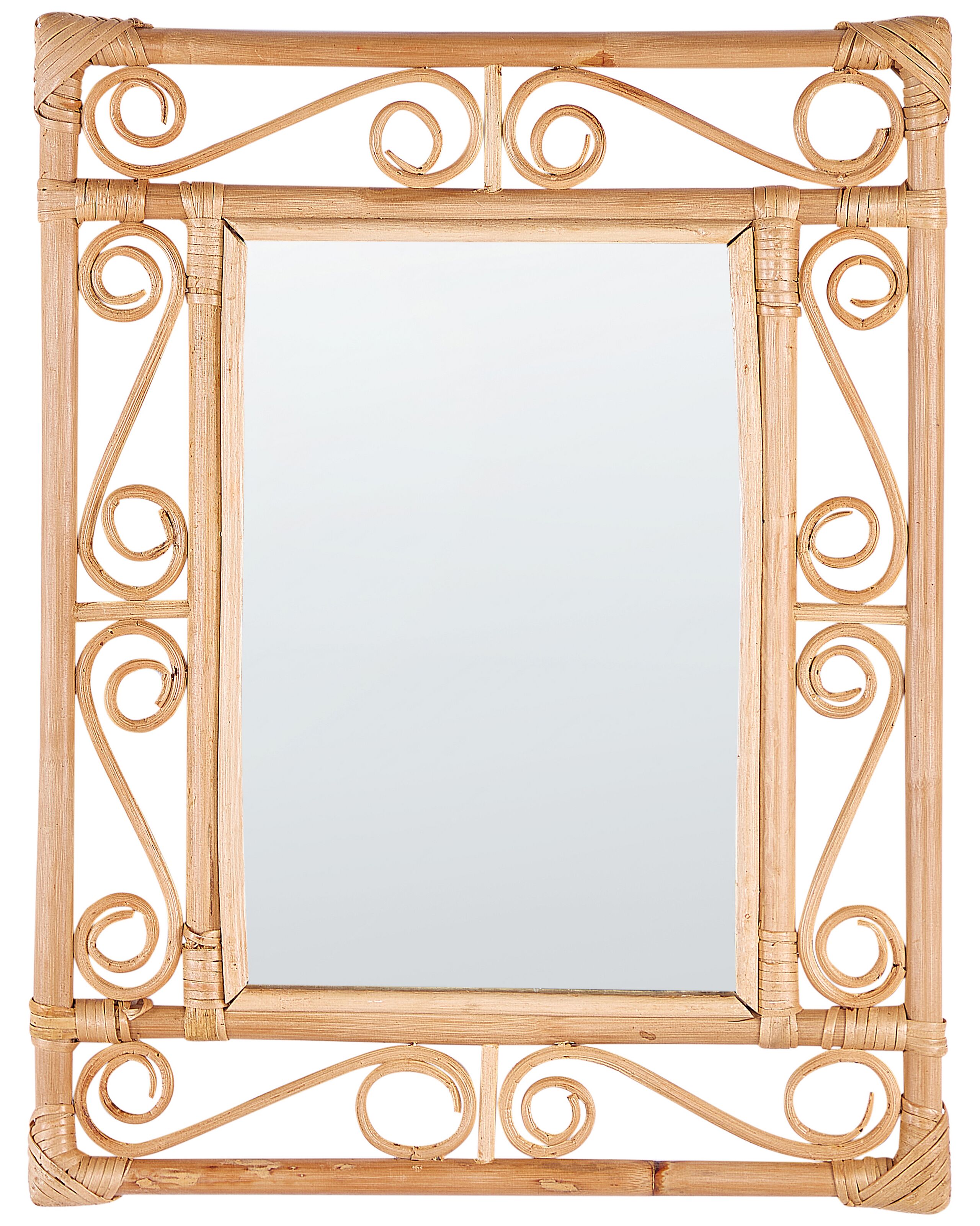Rattan Wall Mirror 41x52cm Light - Gemini Interiors