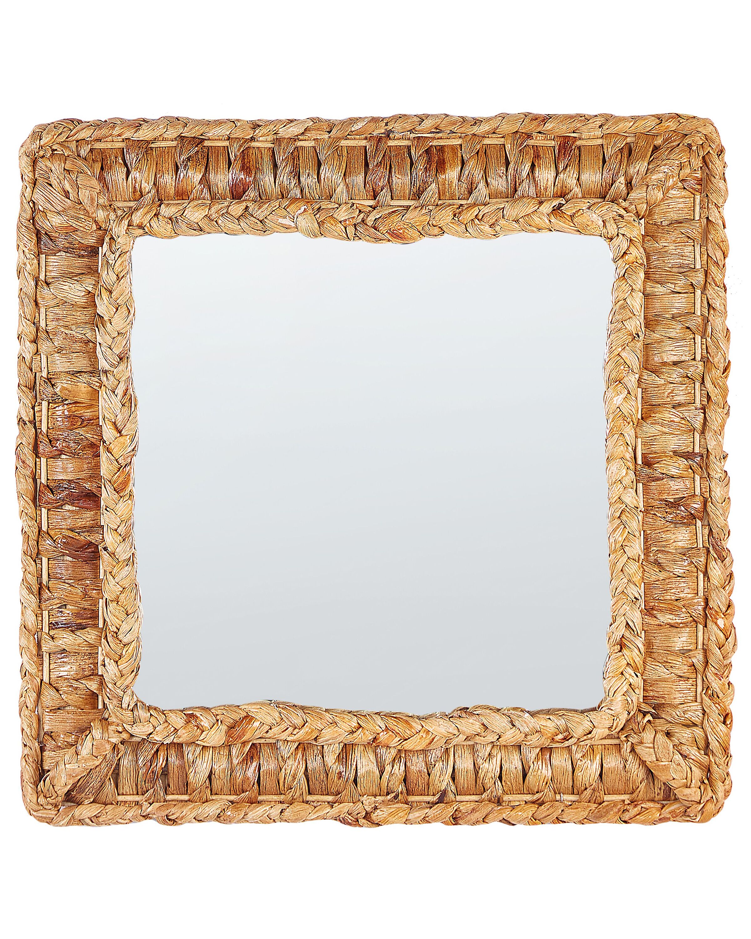 Water Hyacinth Wall Mirror 52x52cm Natural - Gemini Interiors