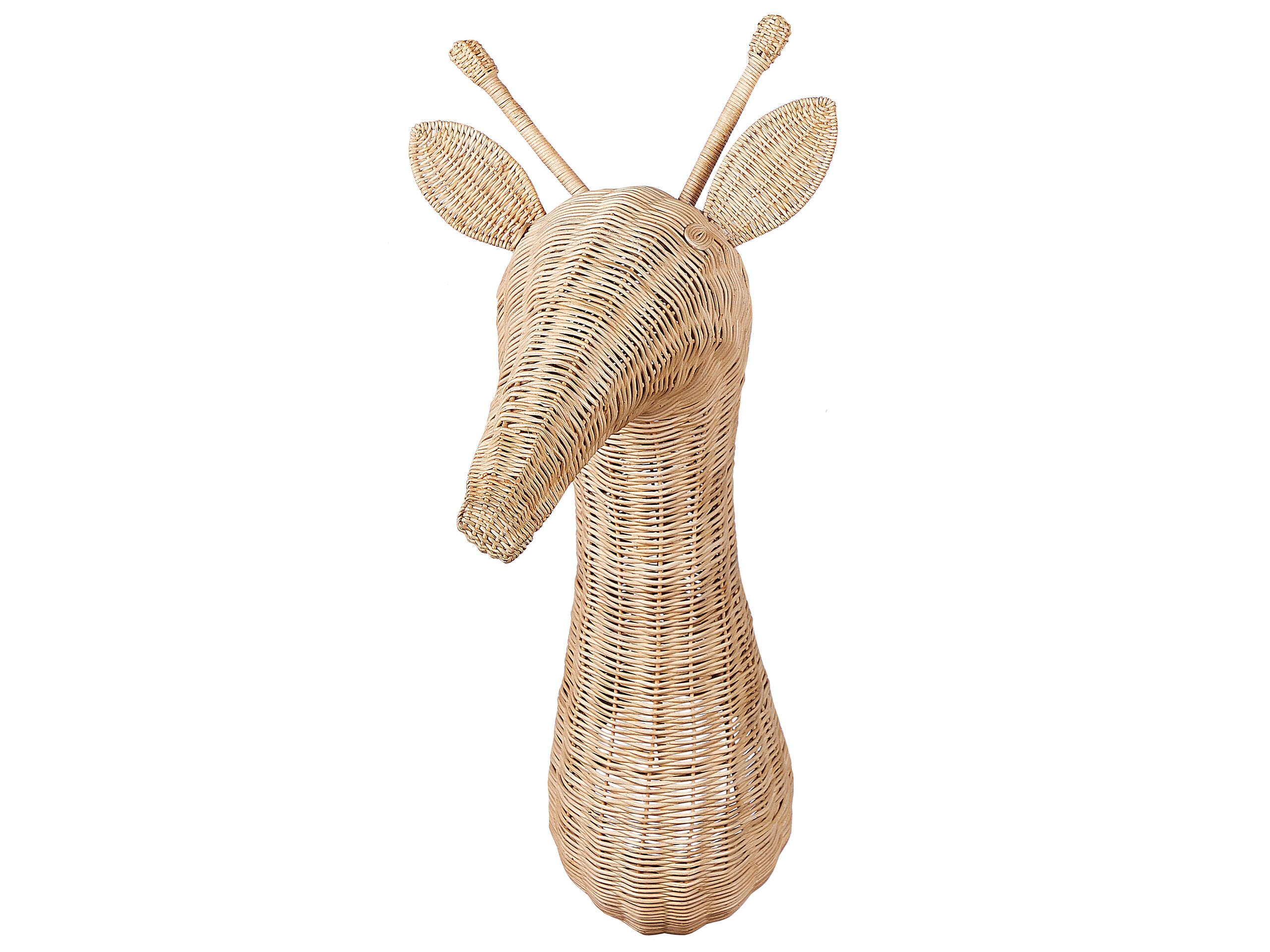 Rattan Animal Head Wall DÃ cor Giraffe Light BANANEC - Gemini Interiors