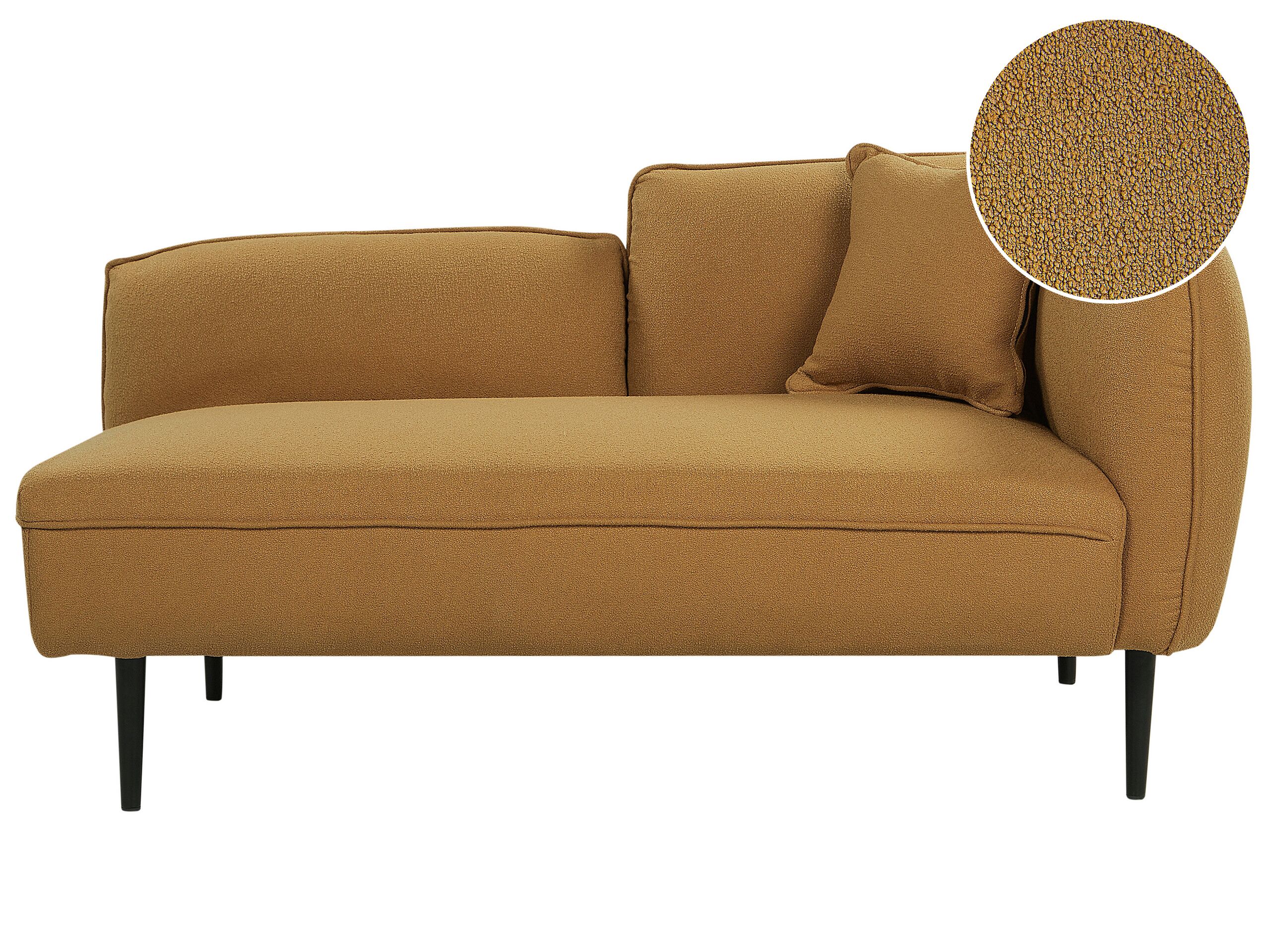 Right Hand Boucle Chaise Lounge Mustard CHEVANNES - Gemini Interiors