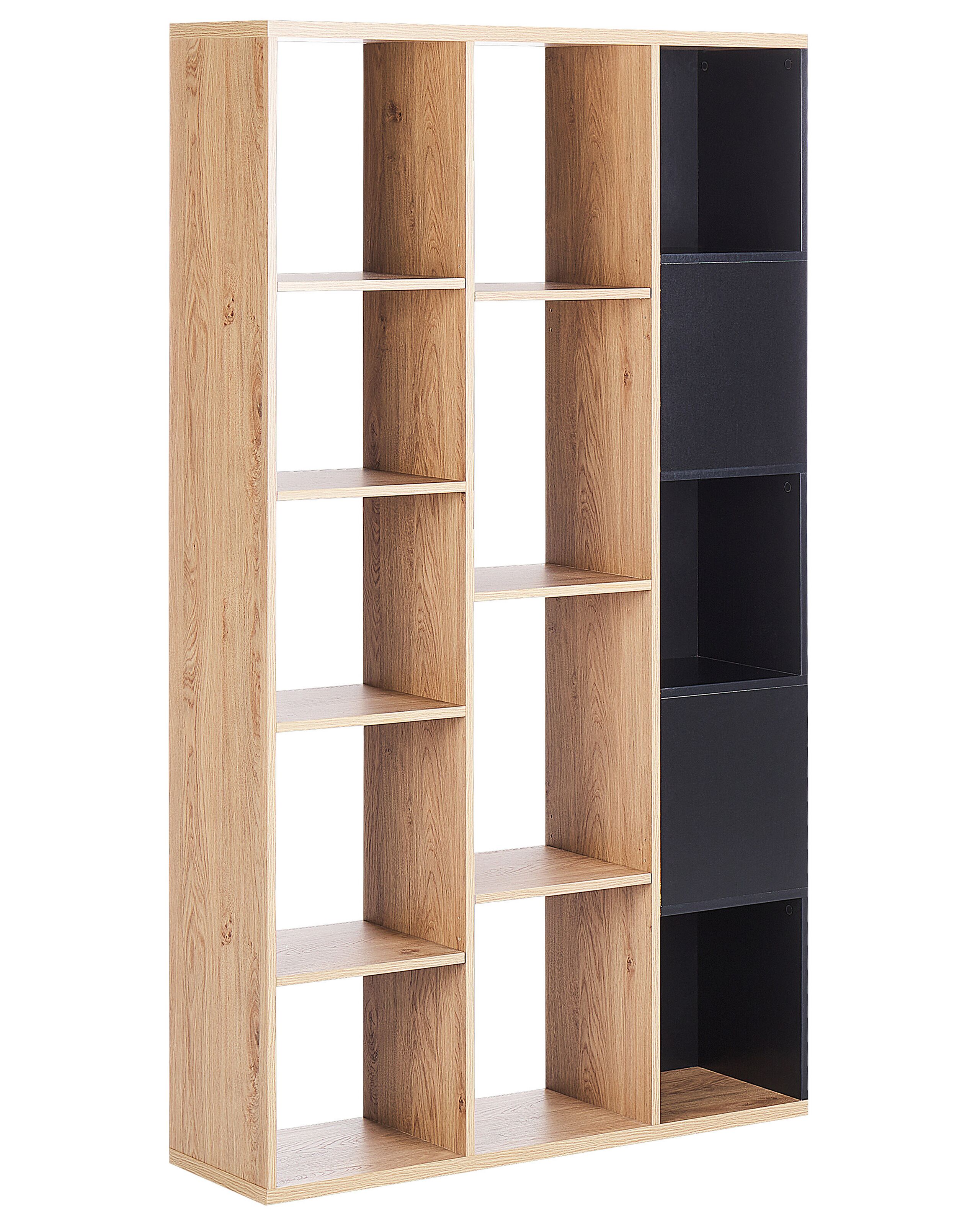 Bookcase Light Wood with Black BANGOR - Gemini Interiors