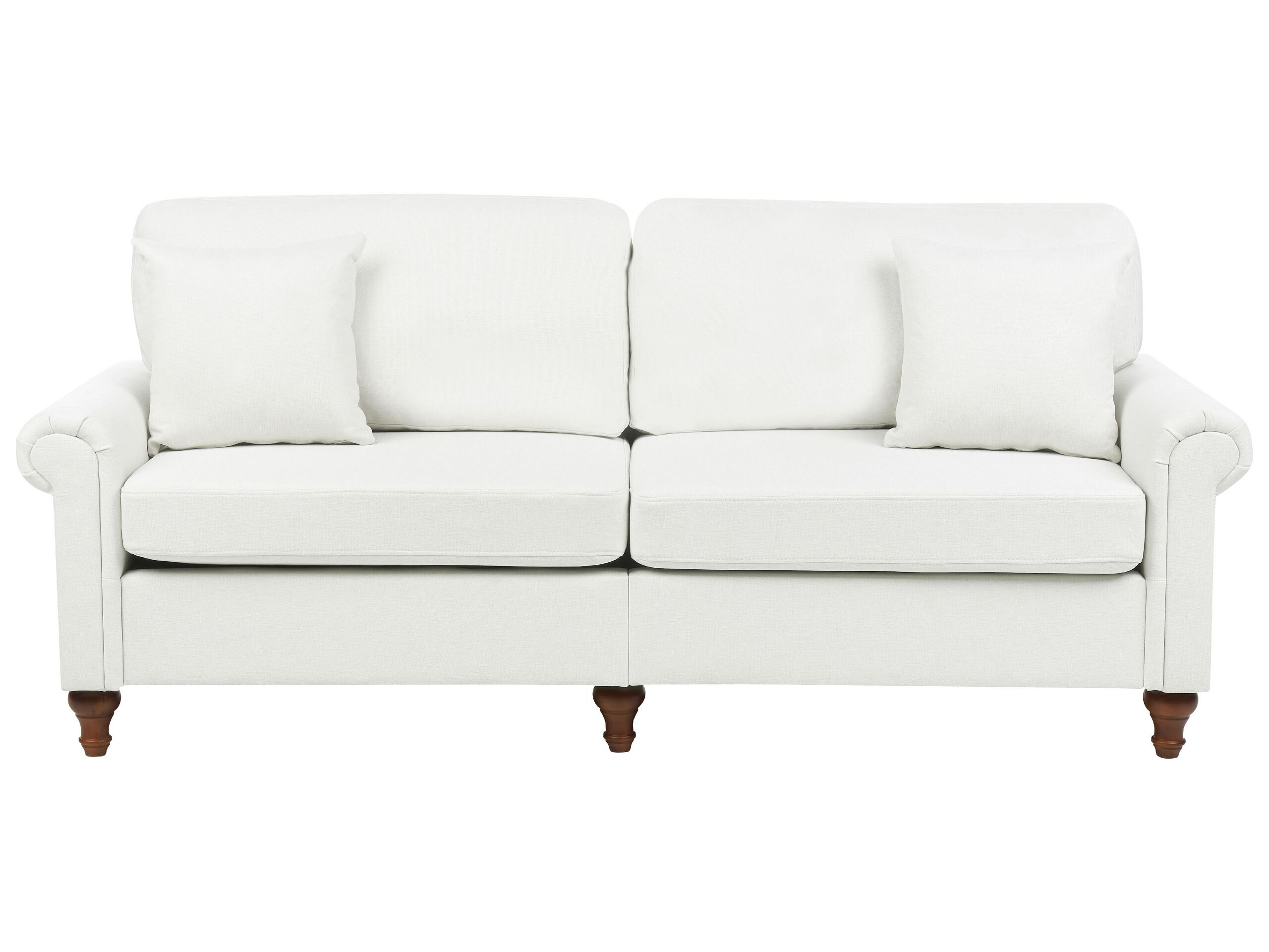 3 Seater Fabric Sofa White GINNERUP - Gemini Interiors