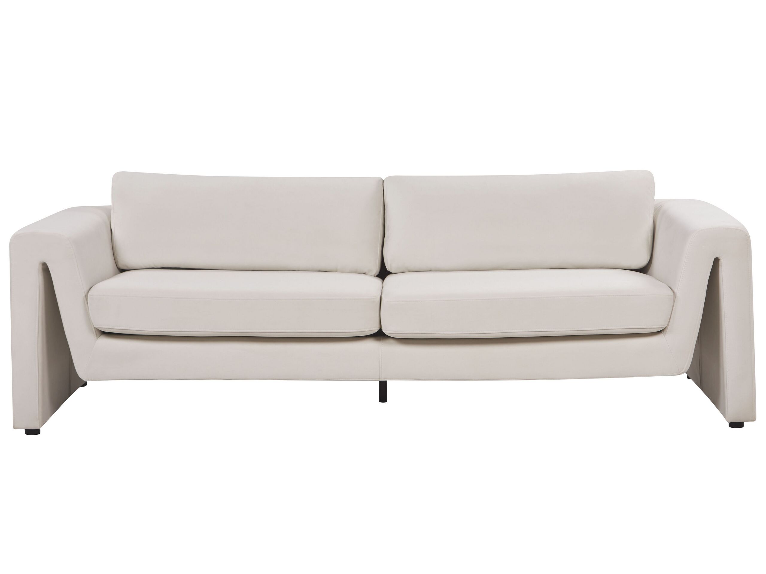 Velvet Sofa Light Beige MAUNU - Gemini Interiors