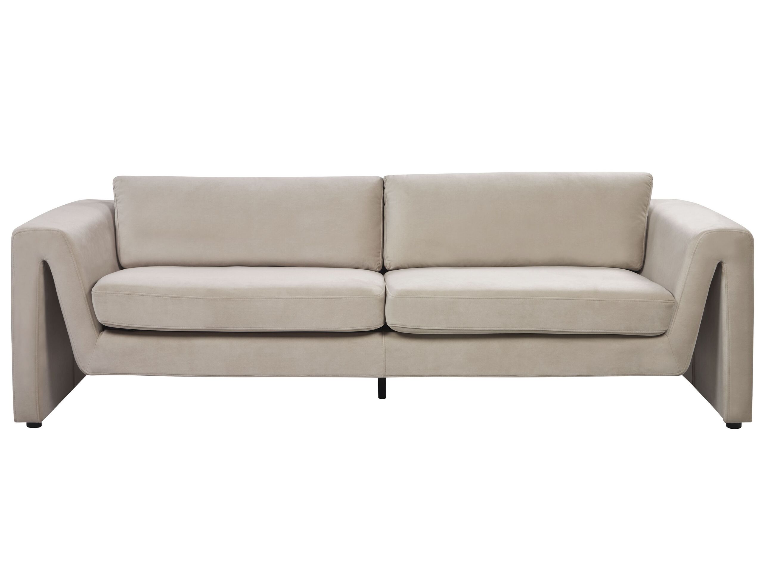 Velvet Sofa Taupe MAUNU - Gemini Interiors