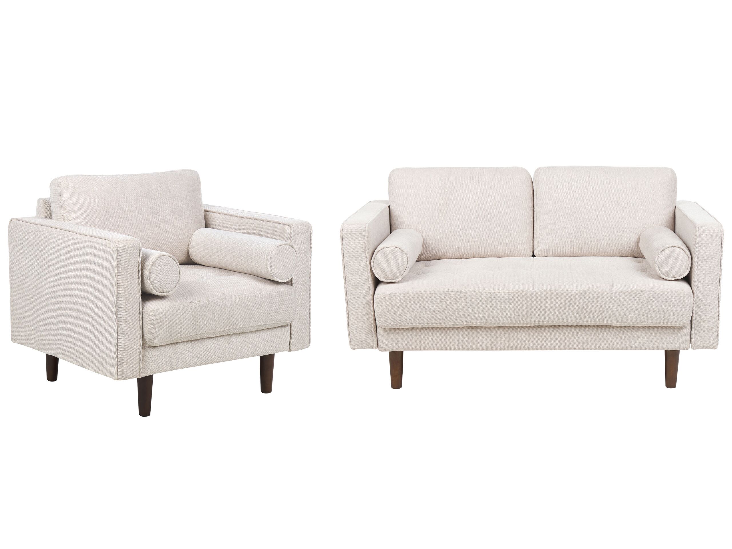 3 Seater Fabric Living Room Set Beige NURMO - Gemini Interiors