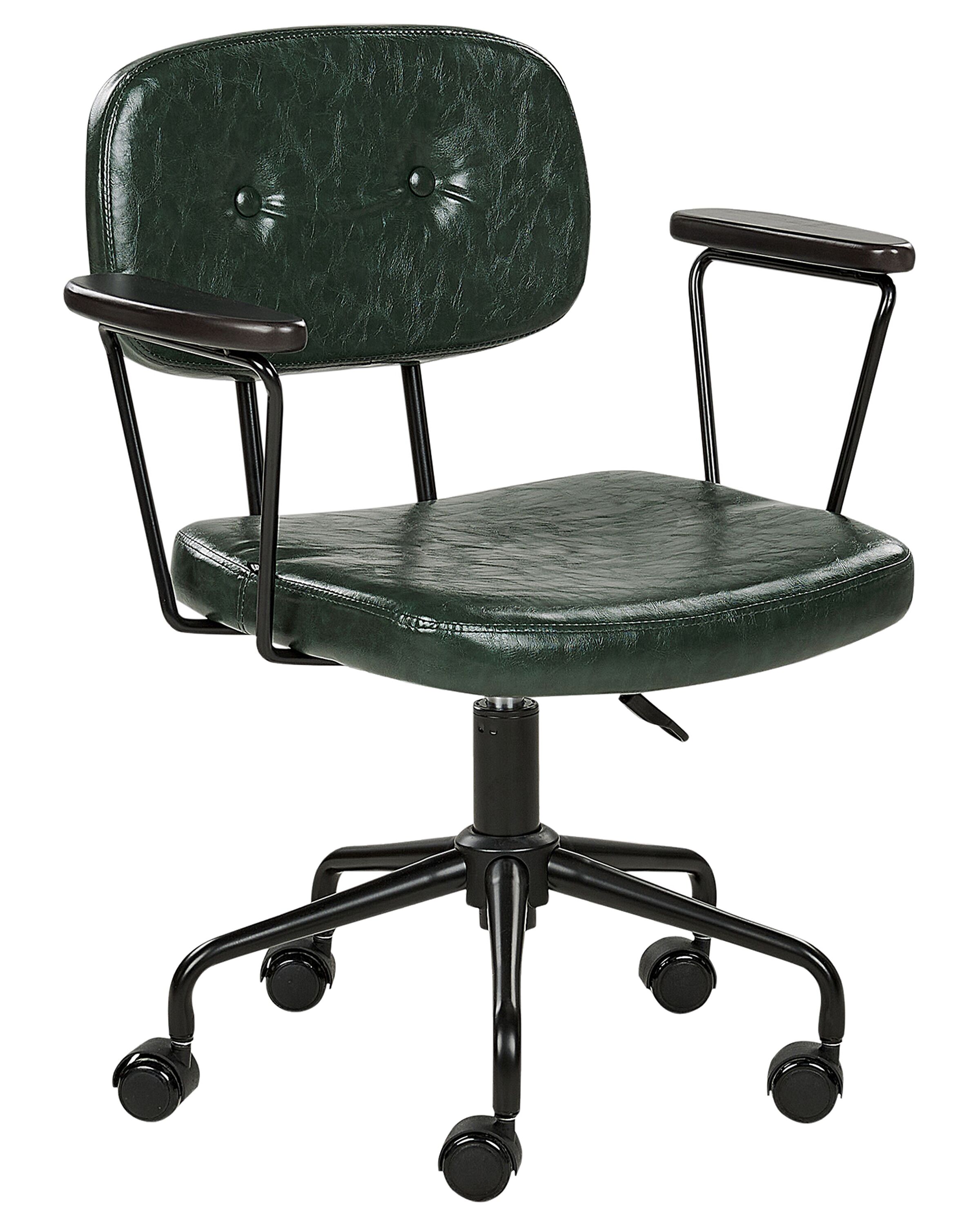 Faux Leather Desk Chair Dark Green ALGERITA - Gemini Interiors