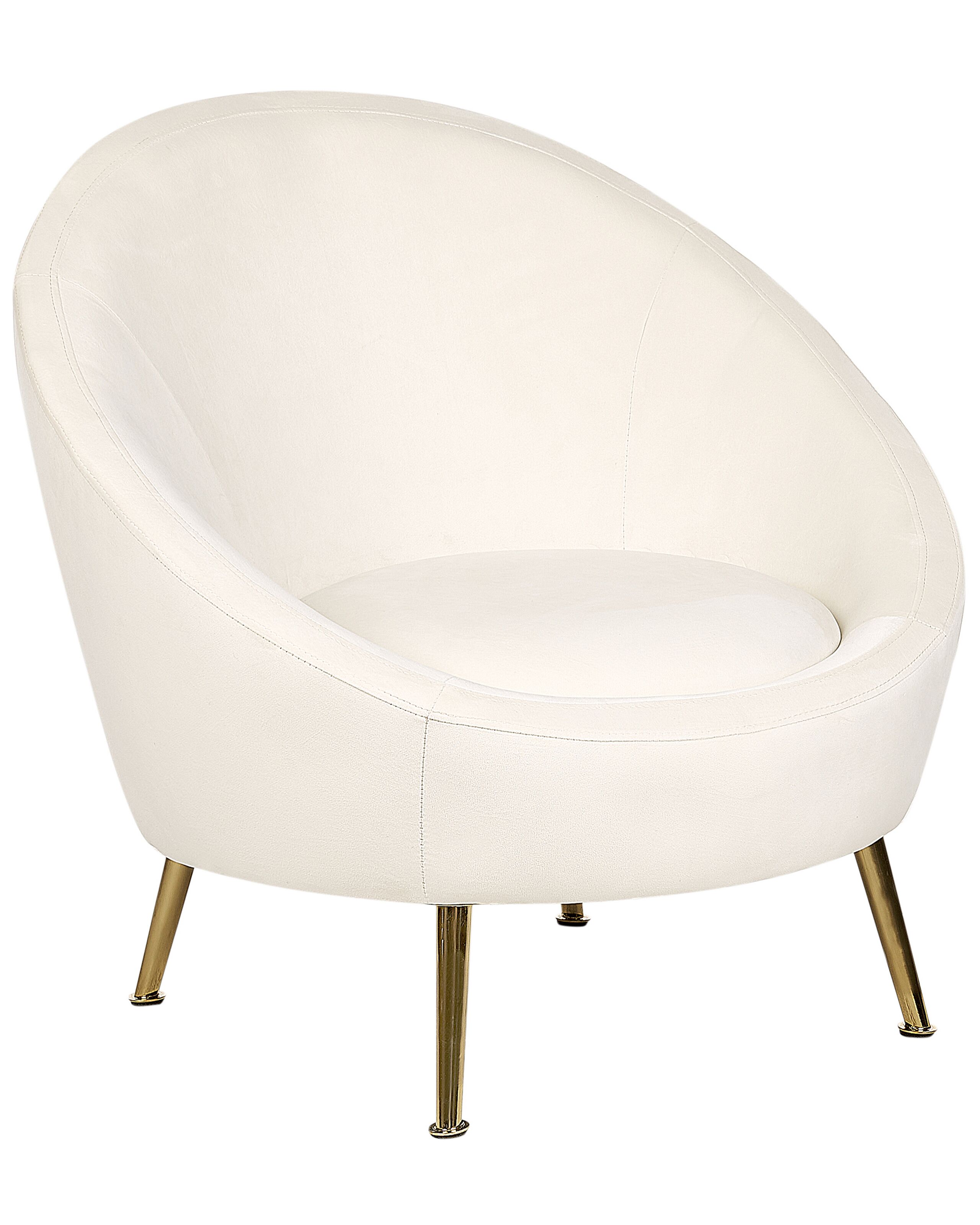 Velvet Accent Chair White LANGA - Gemini Interiors